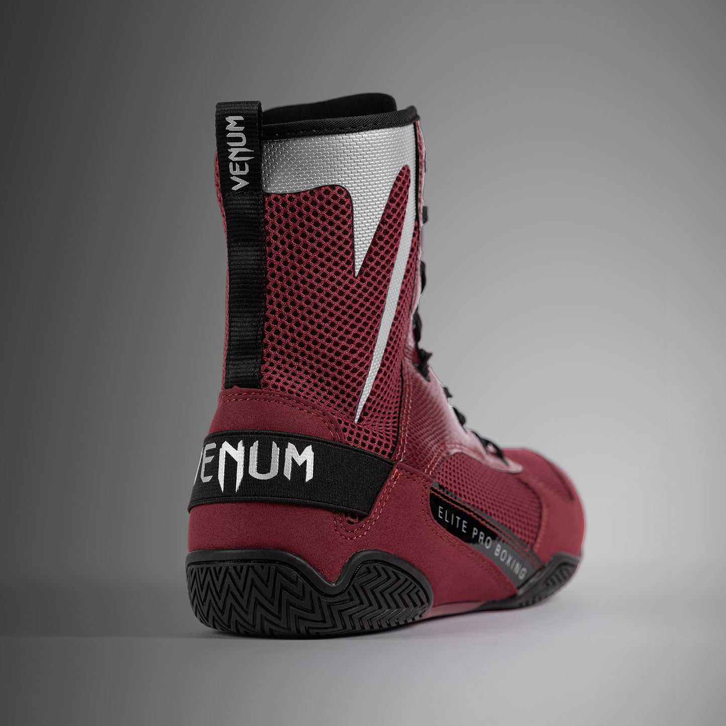 Venum Elite ボクシングシューズ - バーガンディ/シルバー