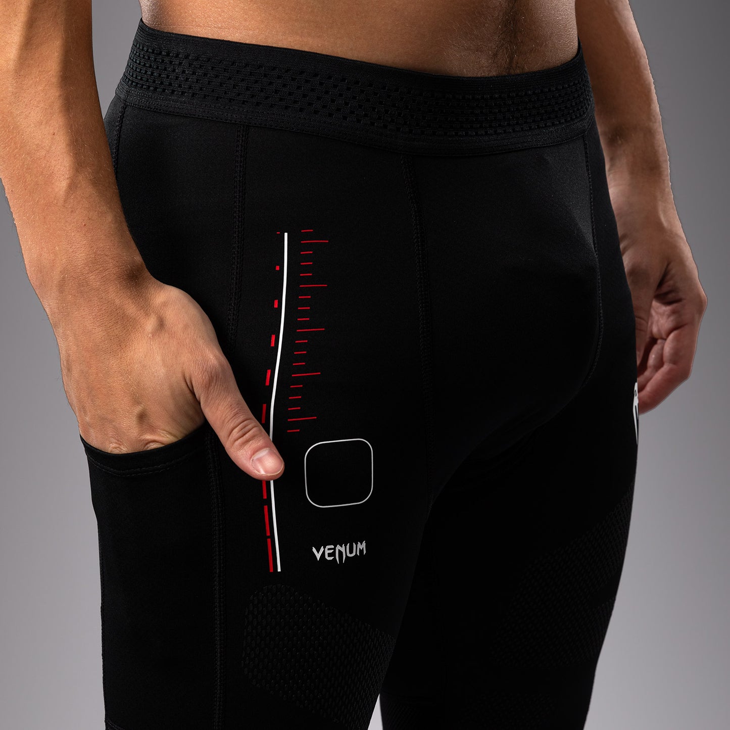 Venum Tactical XT スパッツ - ブラック/ファイアレッド