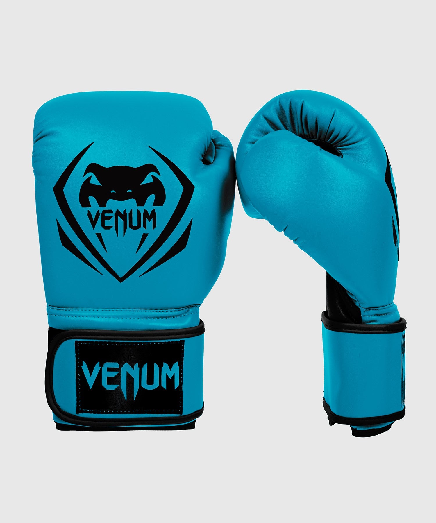 Venum Contender ボクシンググローブ 16oz Venum Contender Boxing Gloves - Black/Cyan - Venum