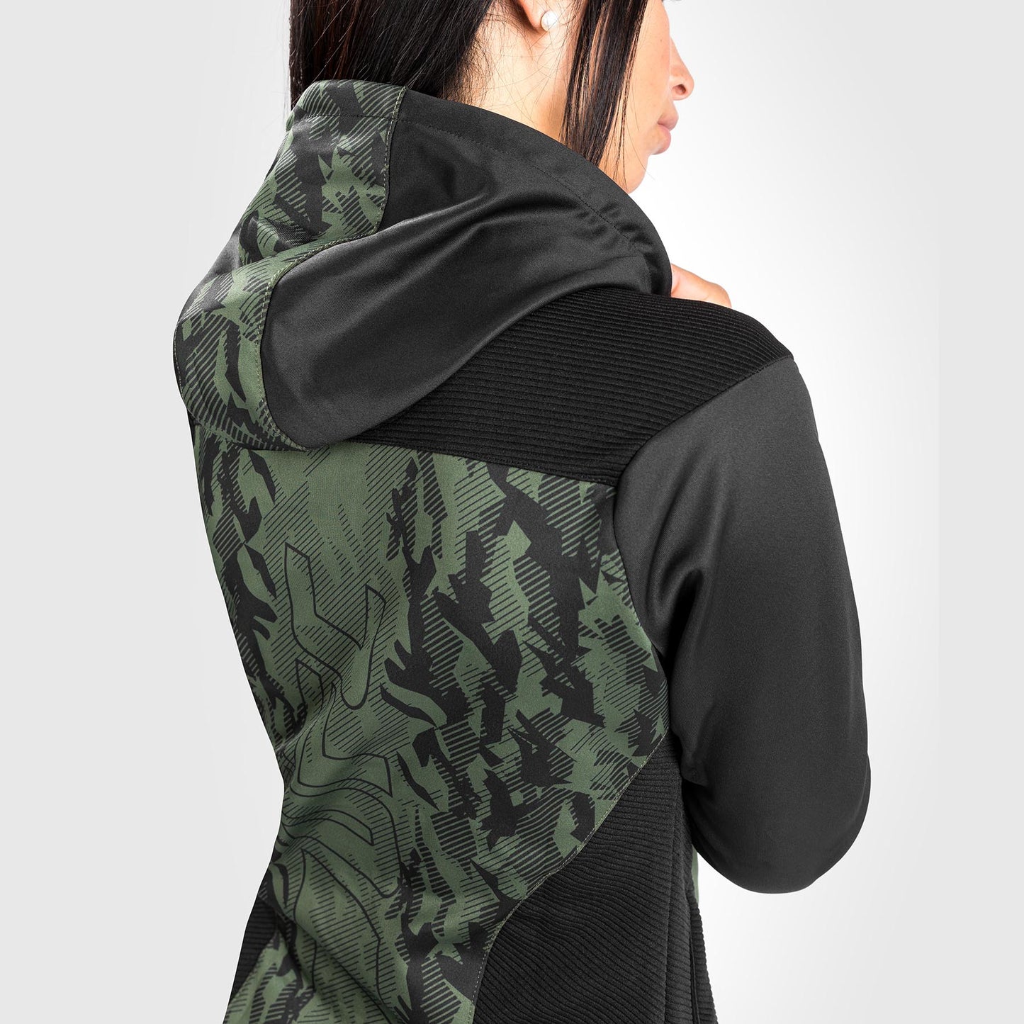 UFC VENUM本格的なファイトウィークウィメンズジップパーカー - カーキ