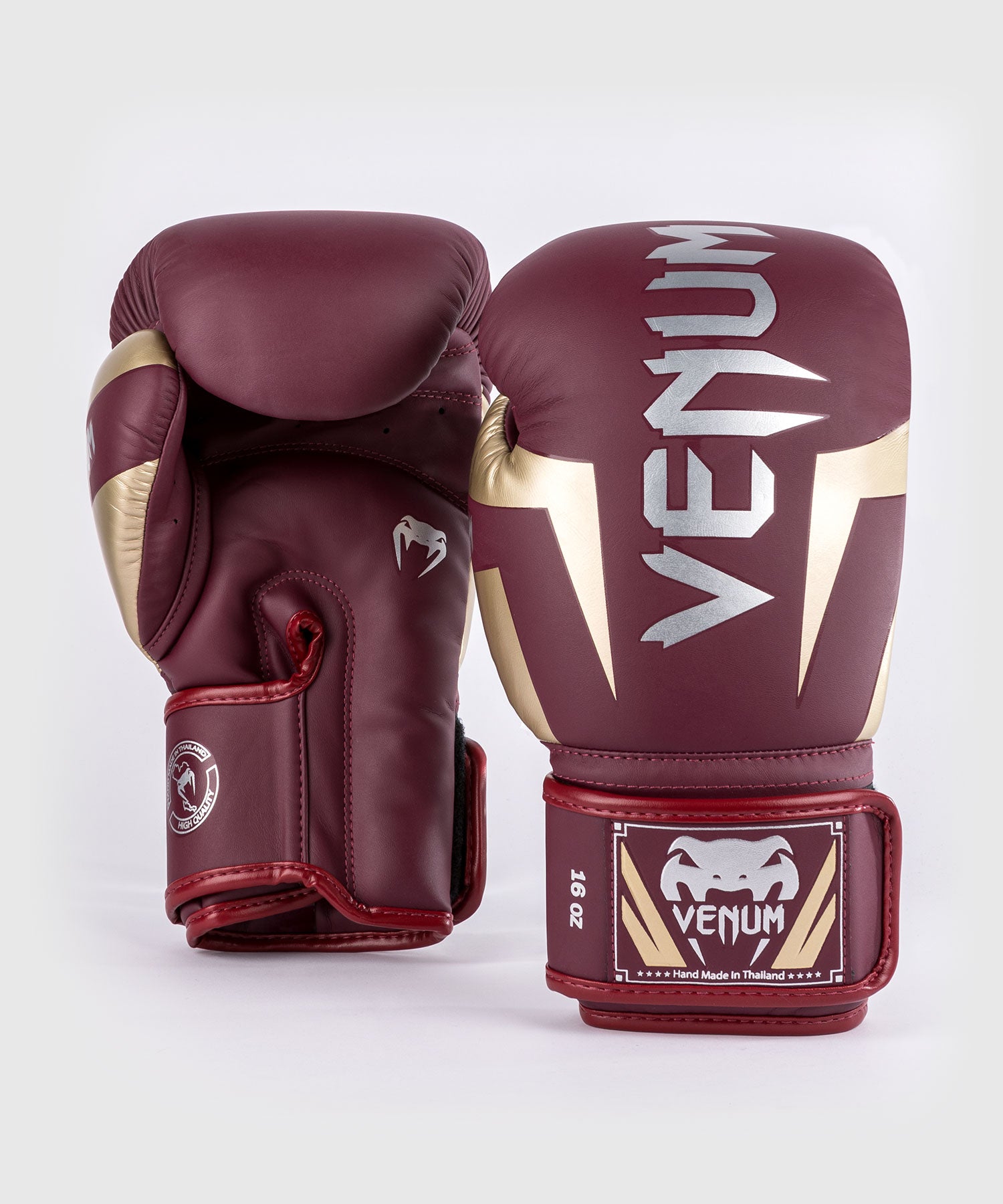 Venum Elite ボクシンググローブ - バーガンディ/ゴールド