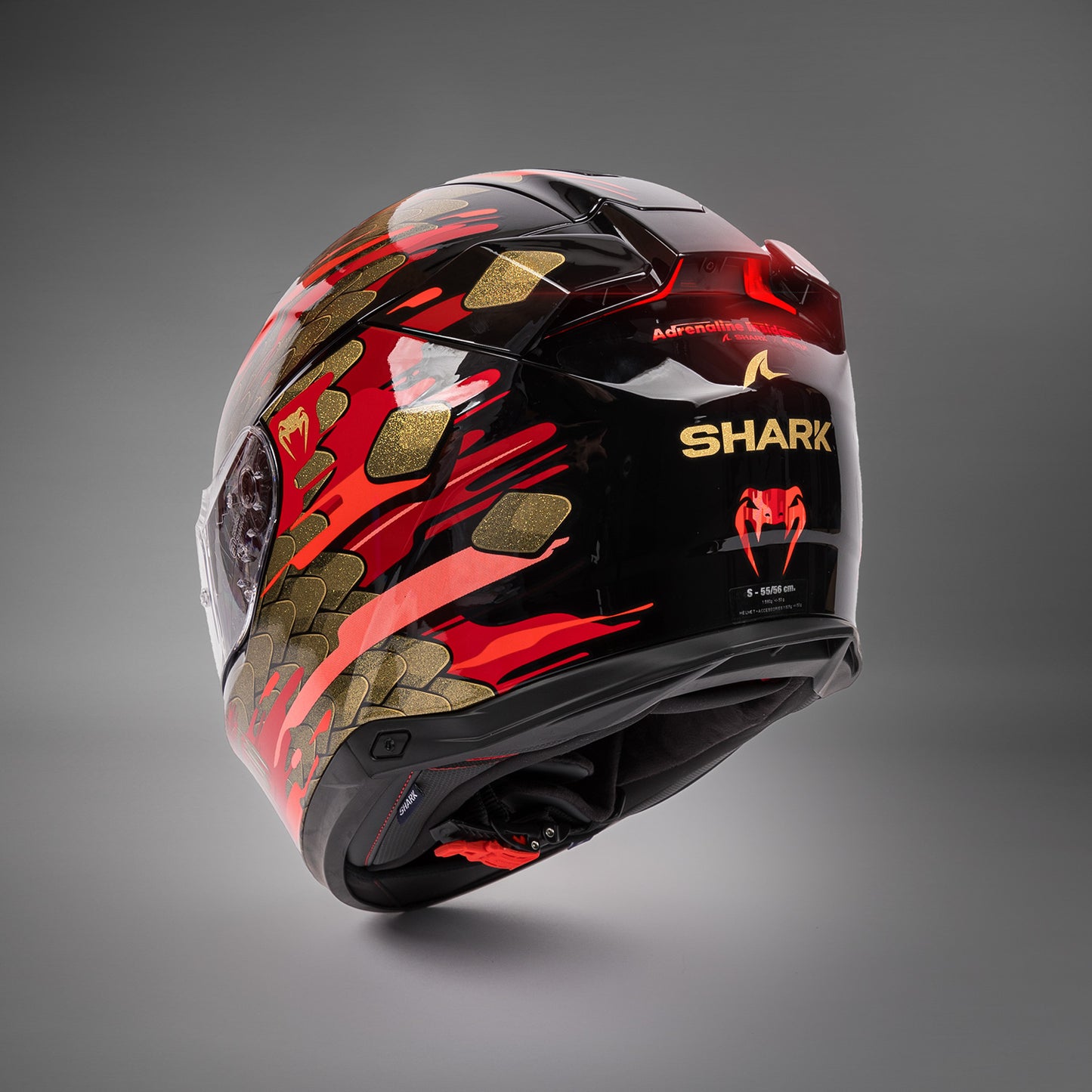 Venum x Shark SKWAL i3 バイク用ヘルメット - レッド/ゴールド