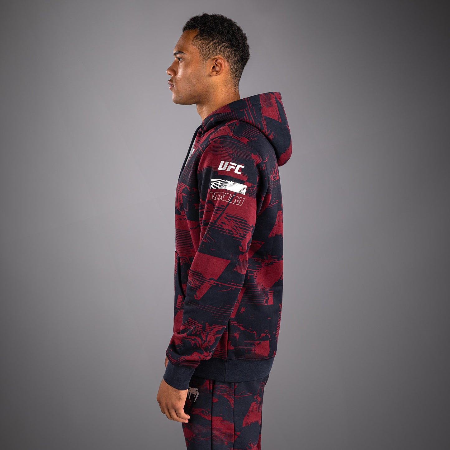 UFC Zenith by Venum Authentic Fight Week プルオーバーパーカー メンズ - ネイビーブルー/バーガンディ/シルバー