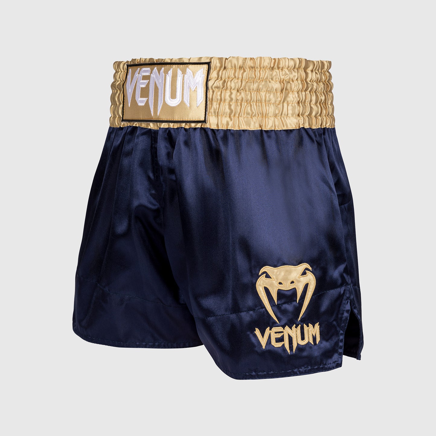 Venum Classic ムエタイショーツ - ネイビーブルー/ゴールド