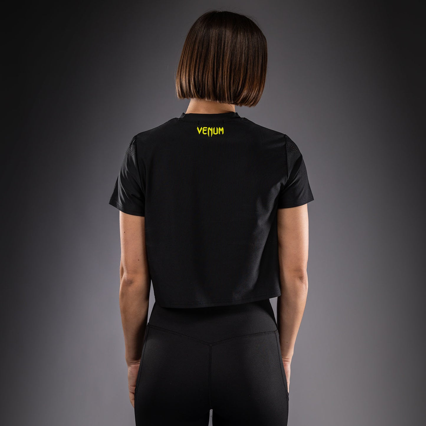 Venum Lazer レディース ドライテックTシャツ - ブラック/イエロー