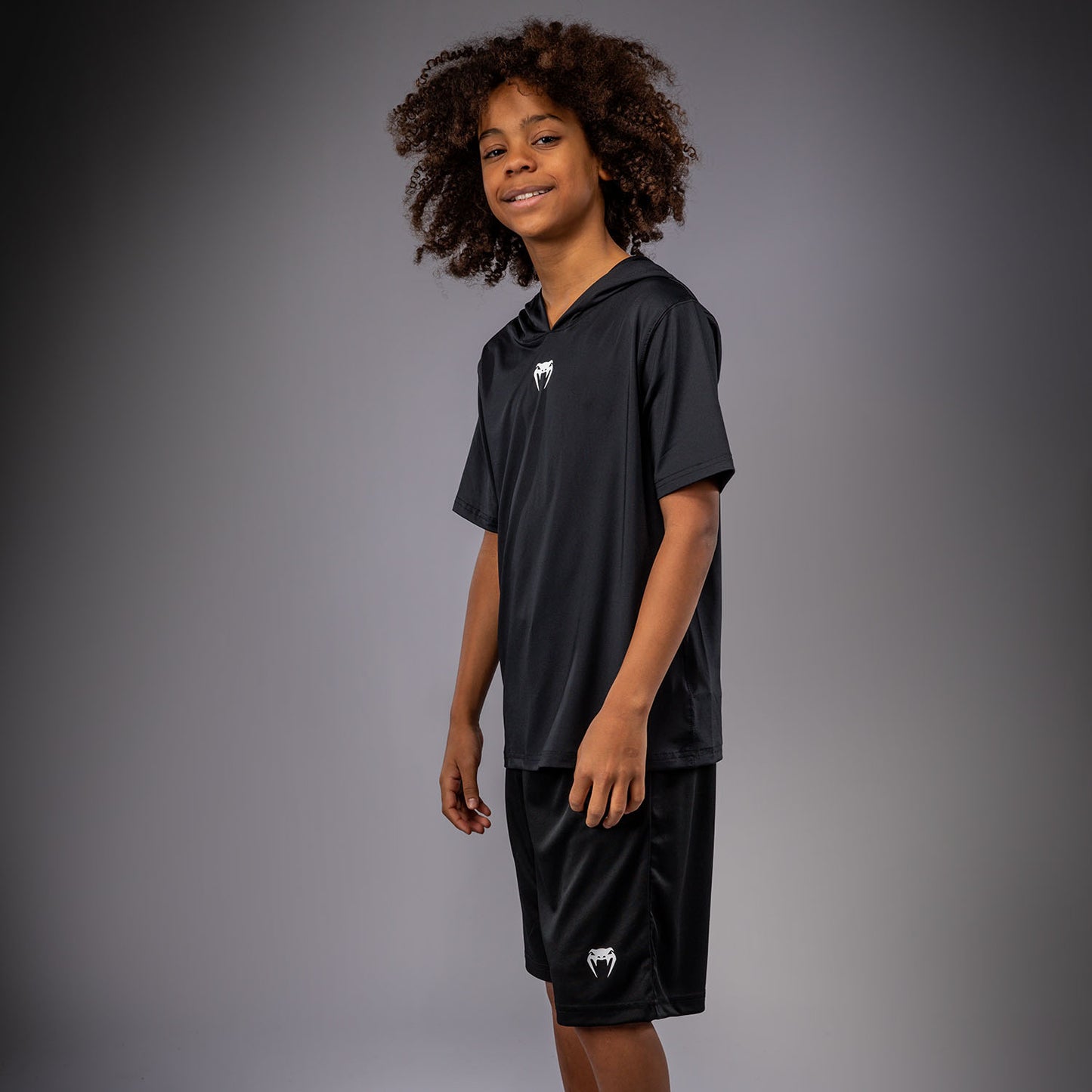 Venum Elite キッズ 半袖ドライテックパーカー - ブラック