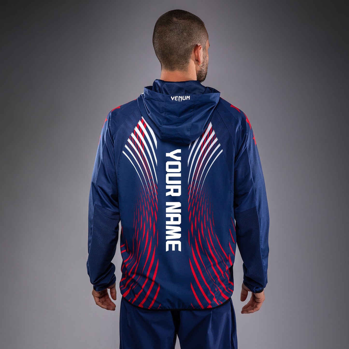UFC Freedom 250 by Venum メンズ Custom Authentic Fight Night ウォークアウト フーディー - ブルー