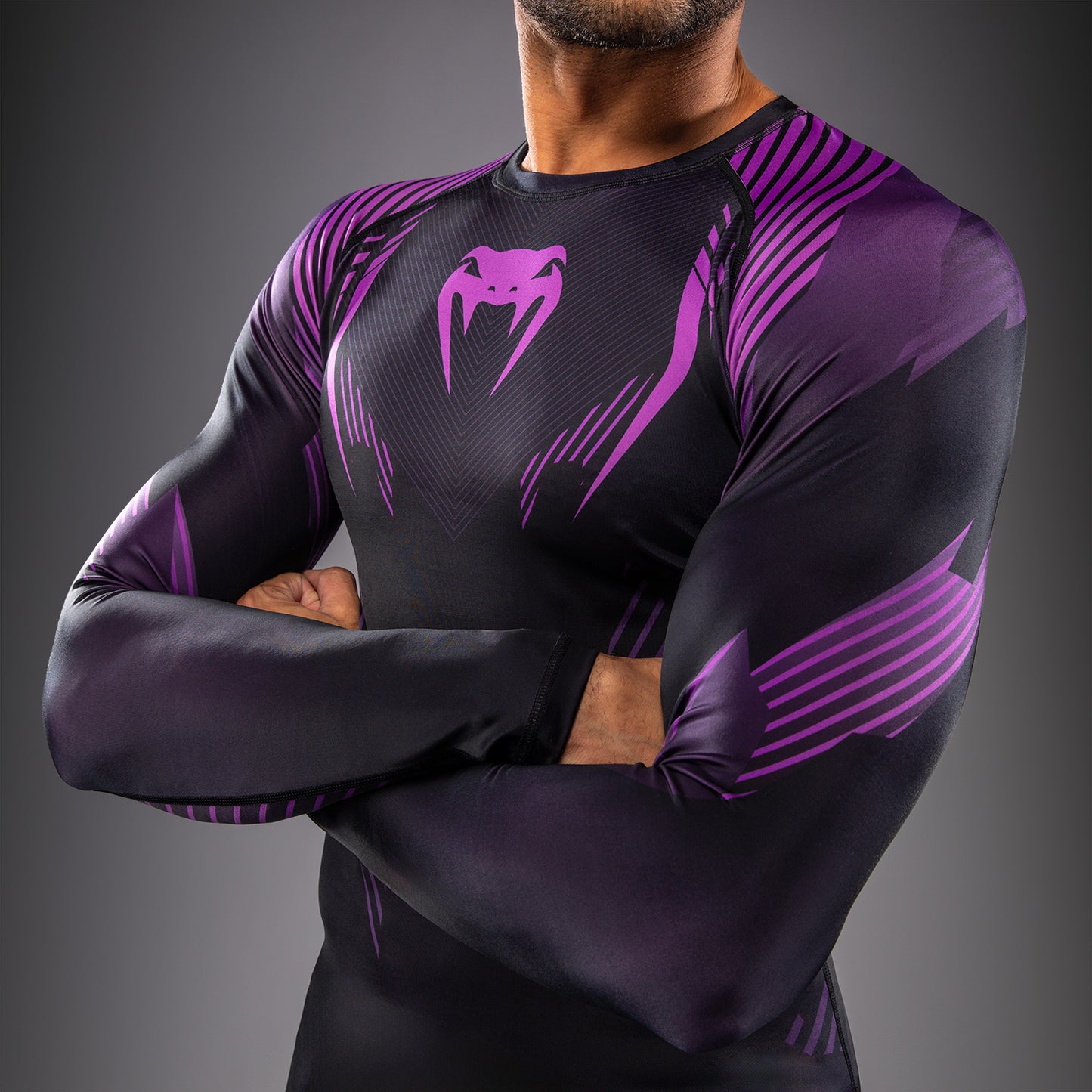 Venum No-Gi 6.0 長袖ラッシュガード - ブラック/パープル