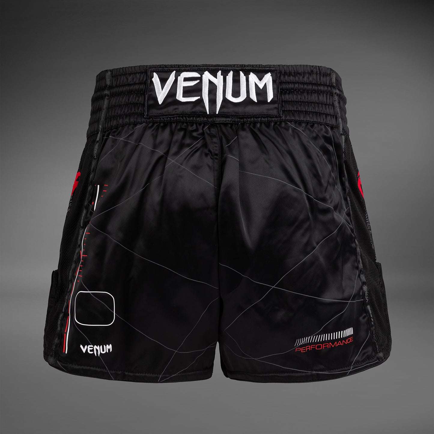 Venum Tactical XT ムエタイショーツ - ブラック/ファイヤーレッド