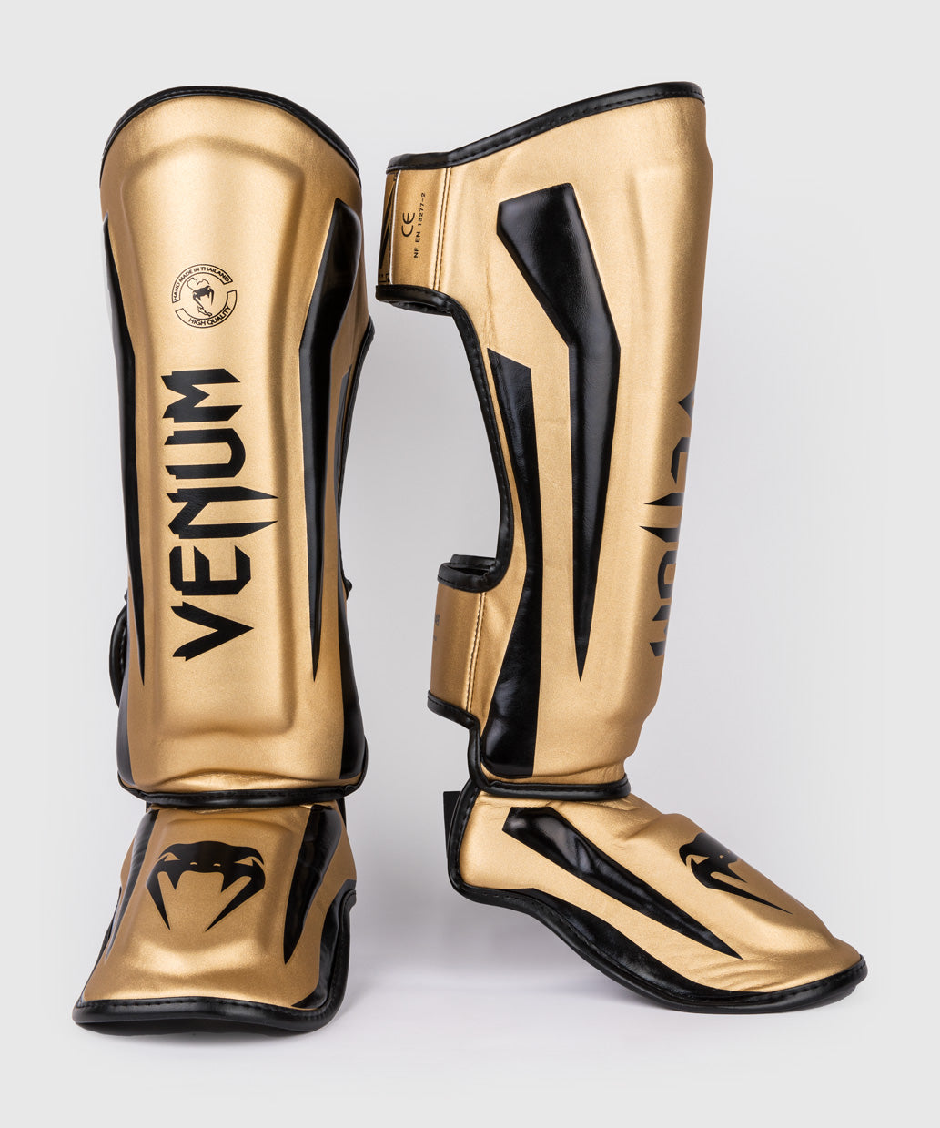 Venum Elite 立ち上がる シンガード - Gold/Black
