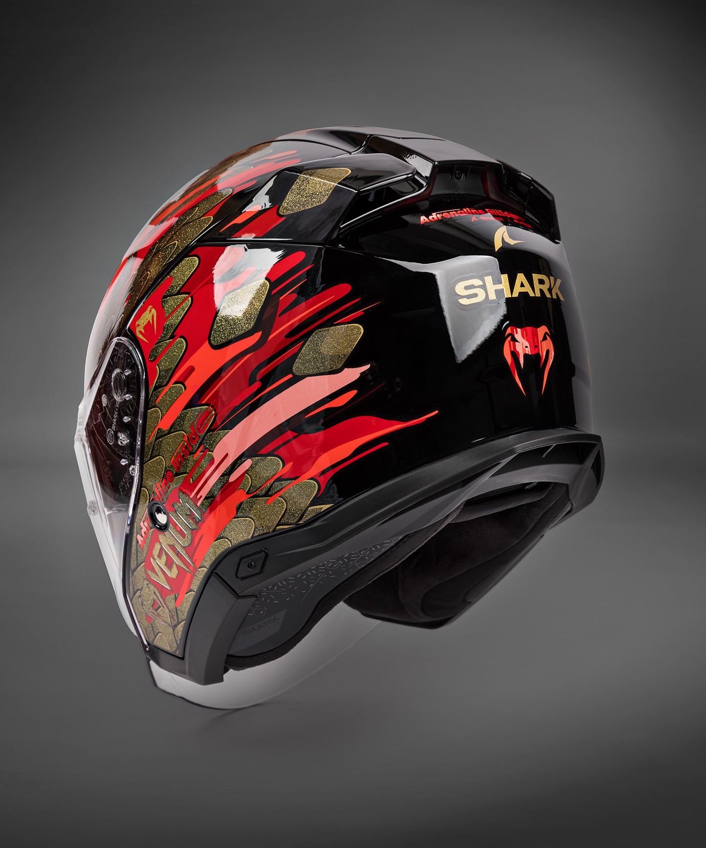 Venum x Shark SKWAL i3 JET バイク用ヘルメット - レッド/ゴールド