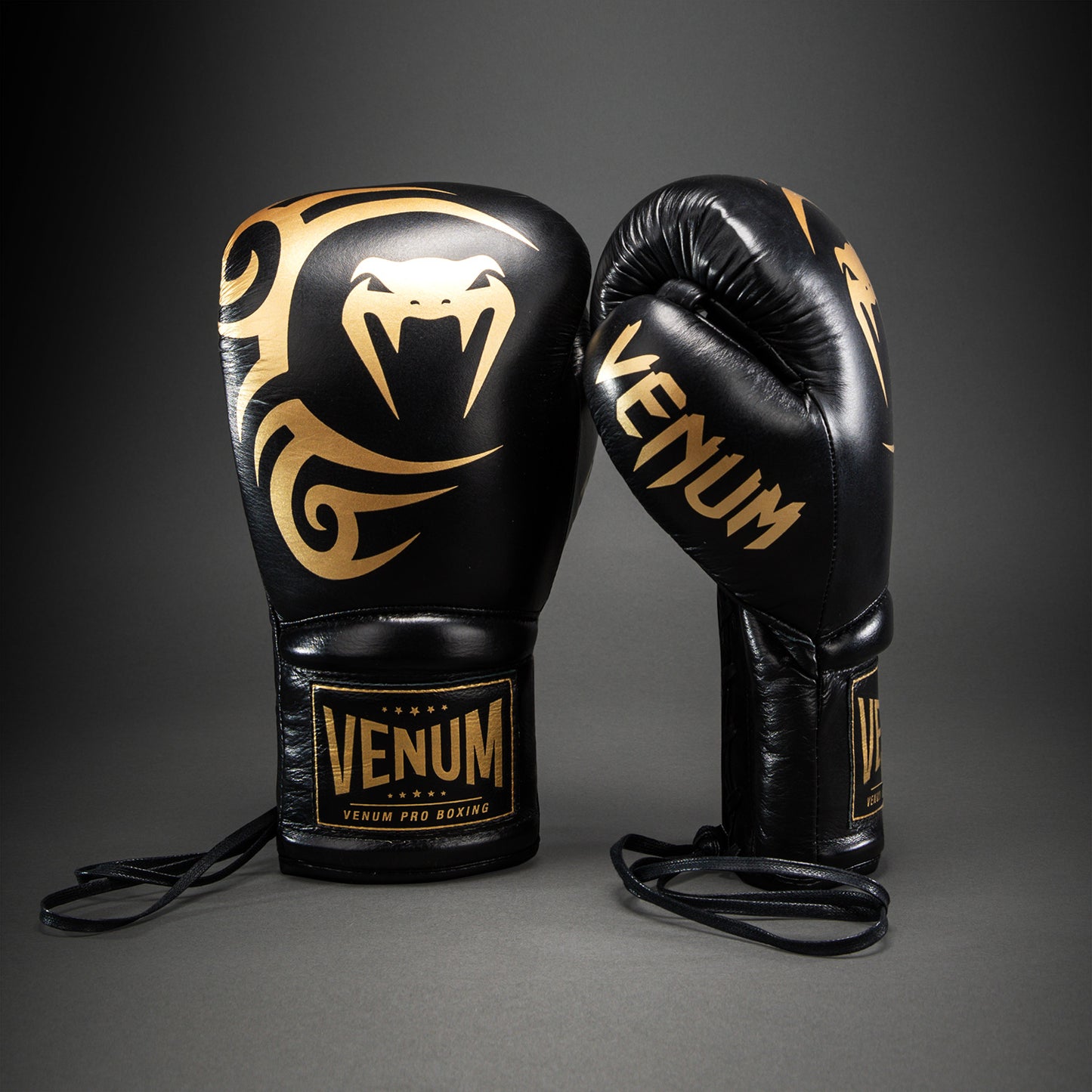 Venum Giant 2.0 Mike Tyson Pro ボクシンググローブ レース付き – ブラック/ゴールド
