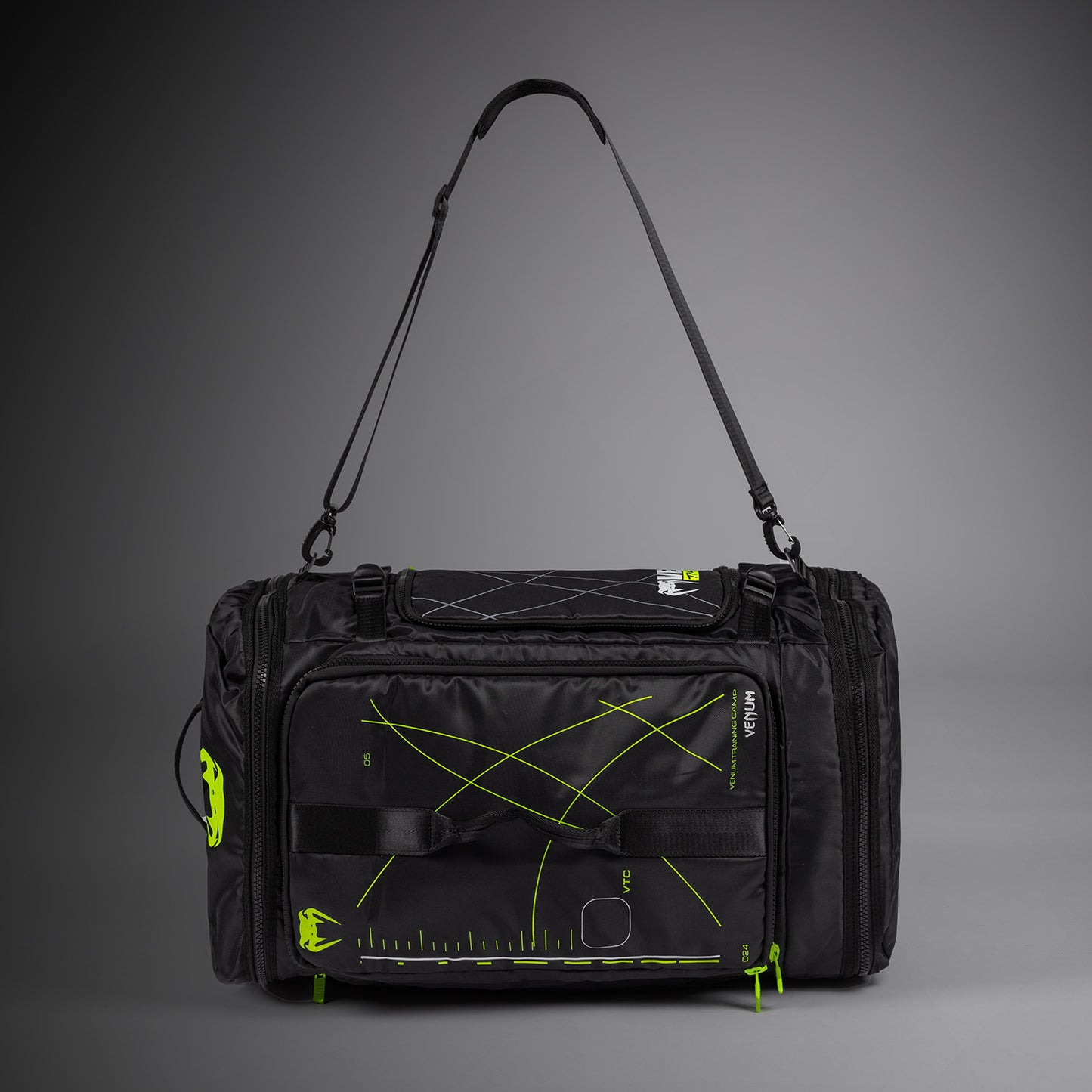 Venum Training Camp 4.0 スポーツバッグ - ブラック/ネオングリーン