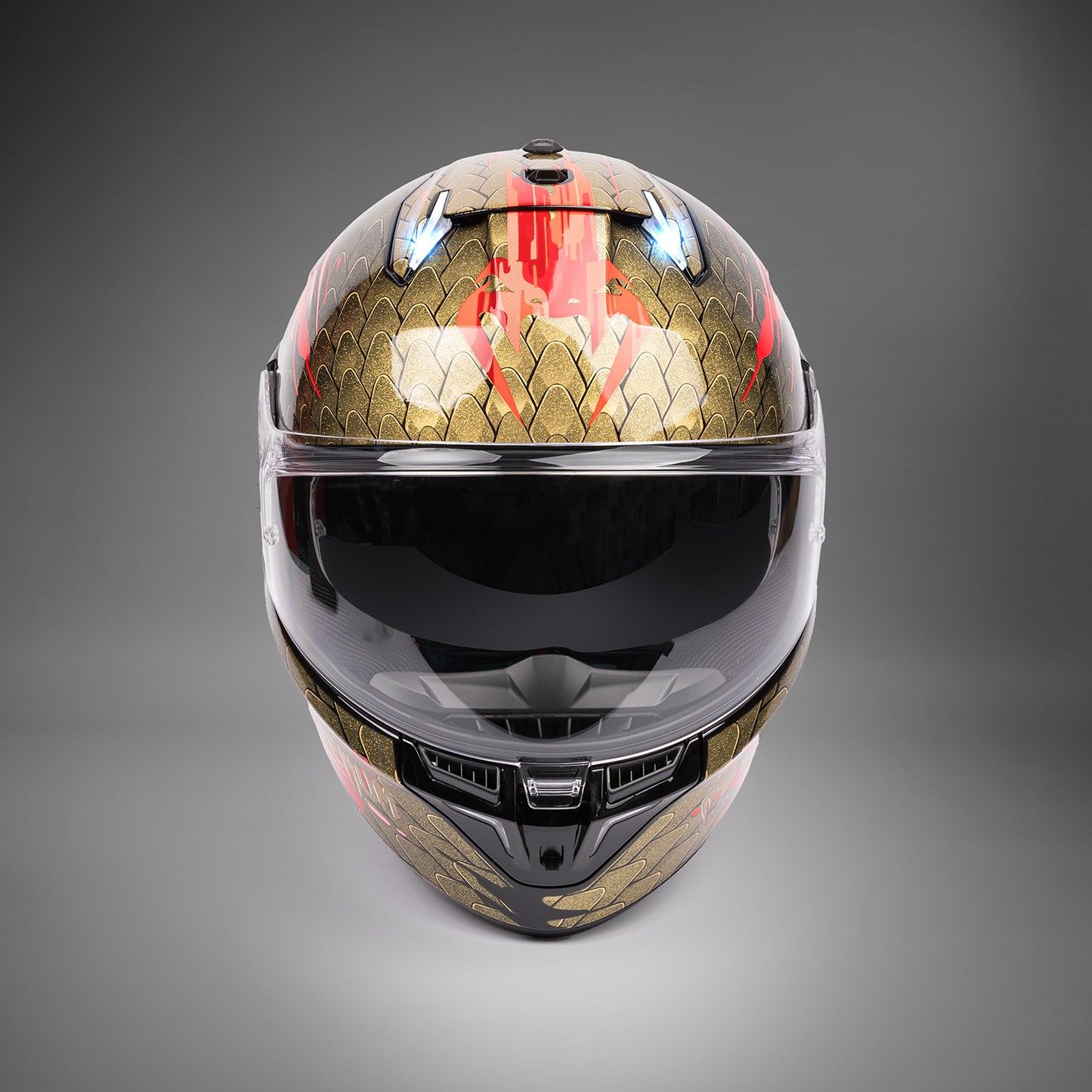 Venum x Shark SKWAL i3 バイク用ヘルメット - レッド/ゴールド