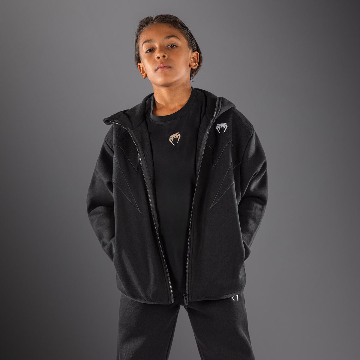 Venum Attack Fleece & Weave キッズ トラックジャケット - ブラック