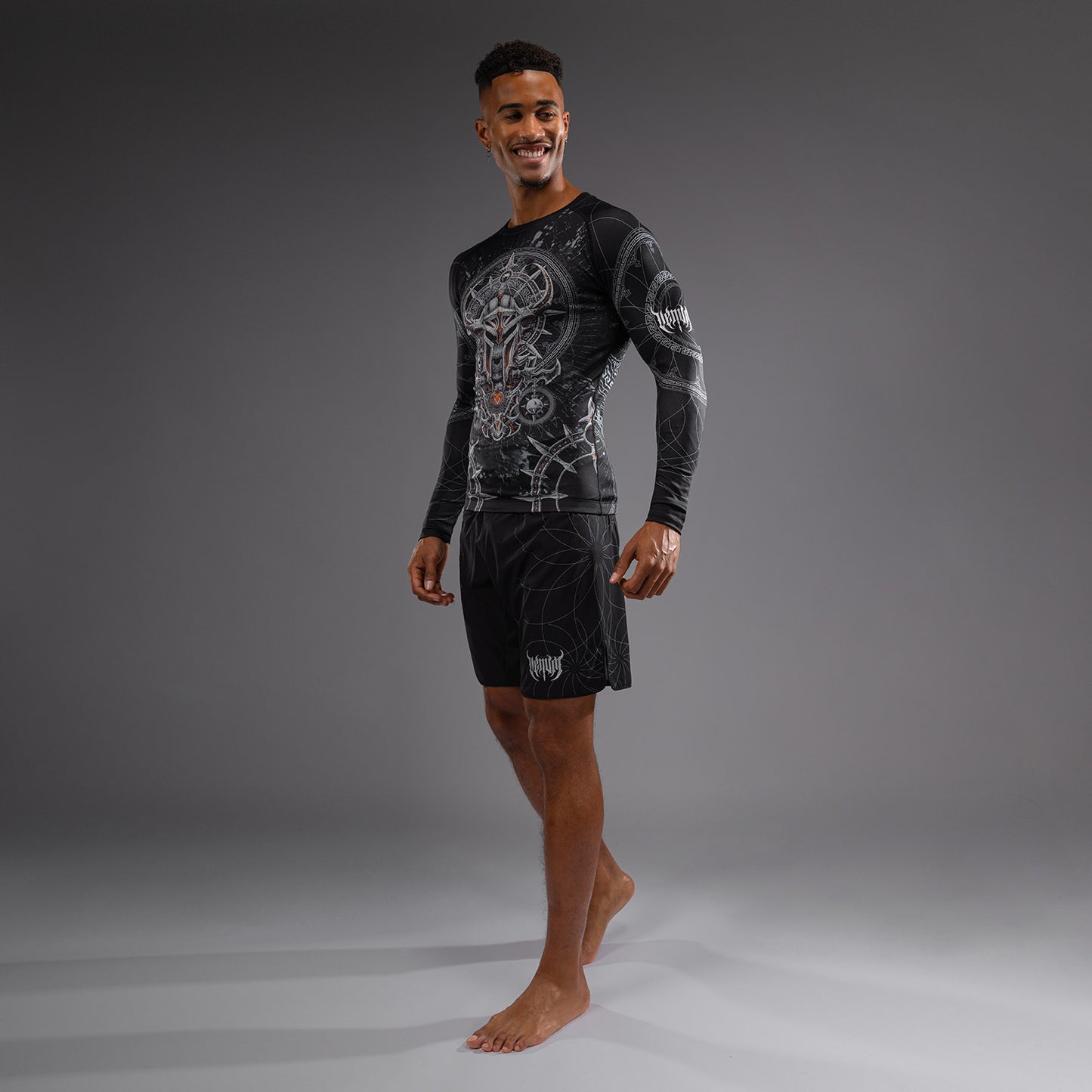 Venum Gladiator 5.0 メンズ ロングスリーブ Tシャツ - ブラック/シルバー