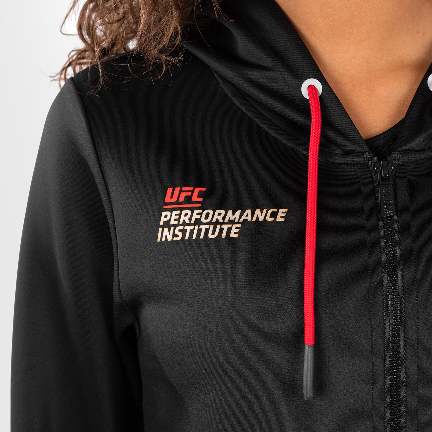UFC Venum Performance Institute 2.0 女性用ジップパーカー - ブラック／レッド