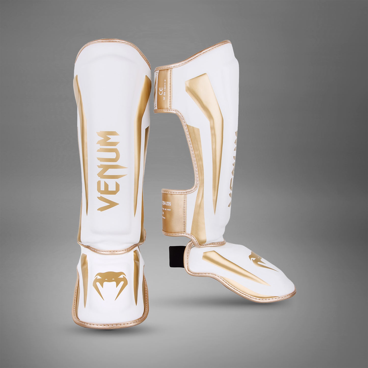 Venum Elite Standup シンガード：ホワイト／ゴールド