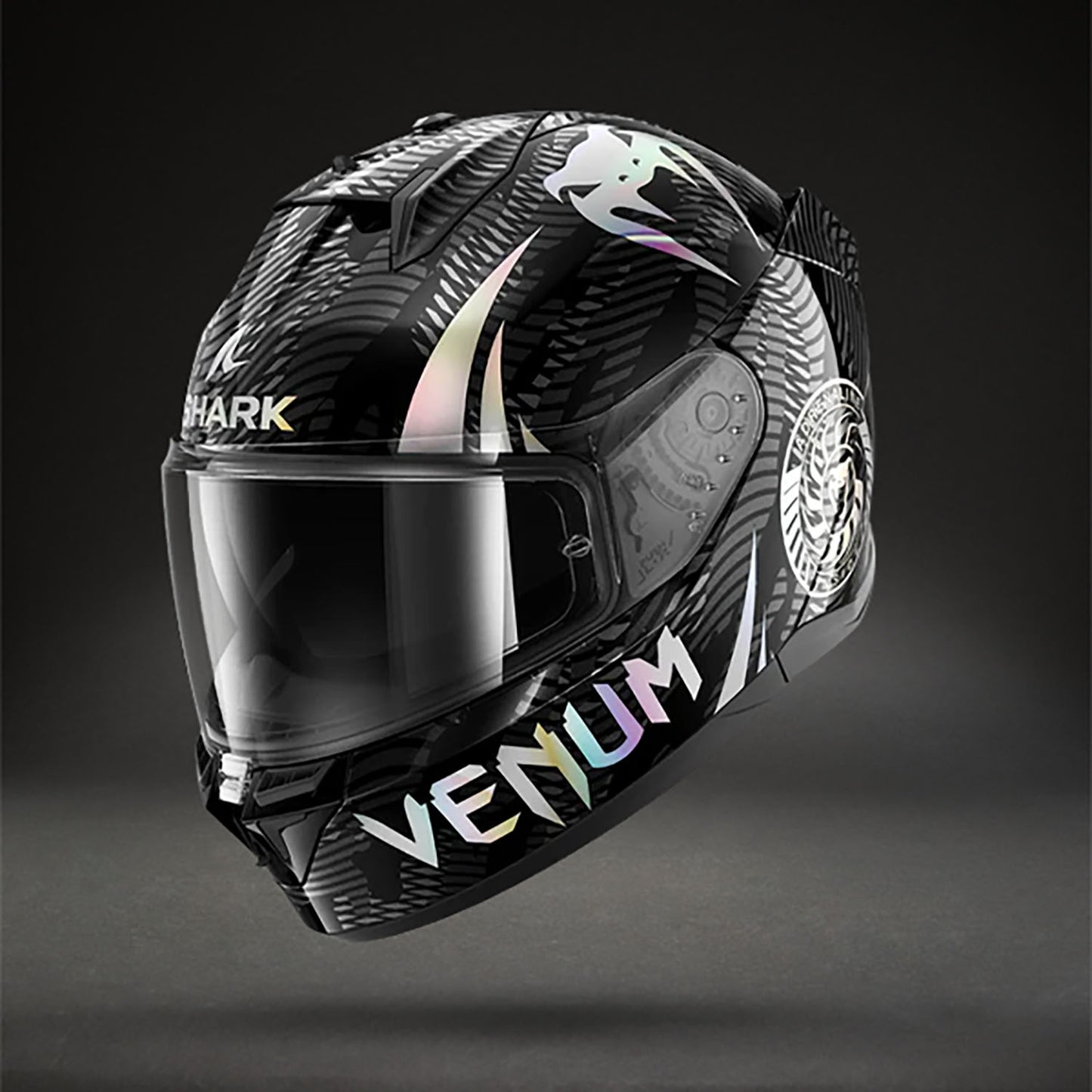 Venum x Shark D-SKWAL 3 モーターサイクルヘルメット – ブラッククロームアンスラサイト