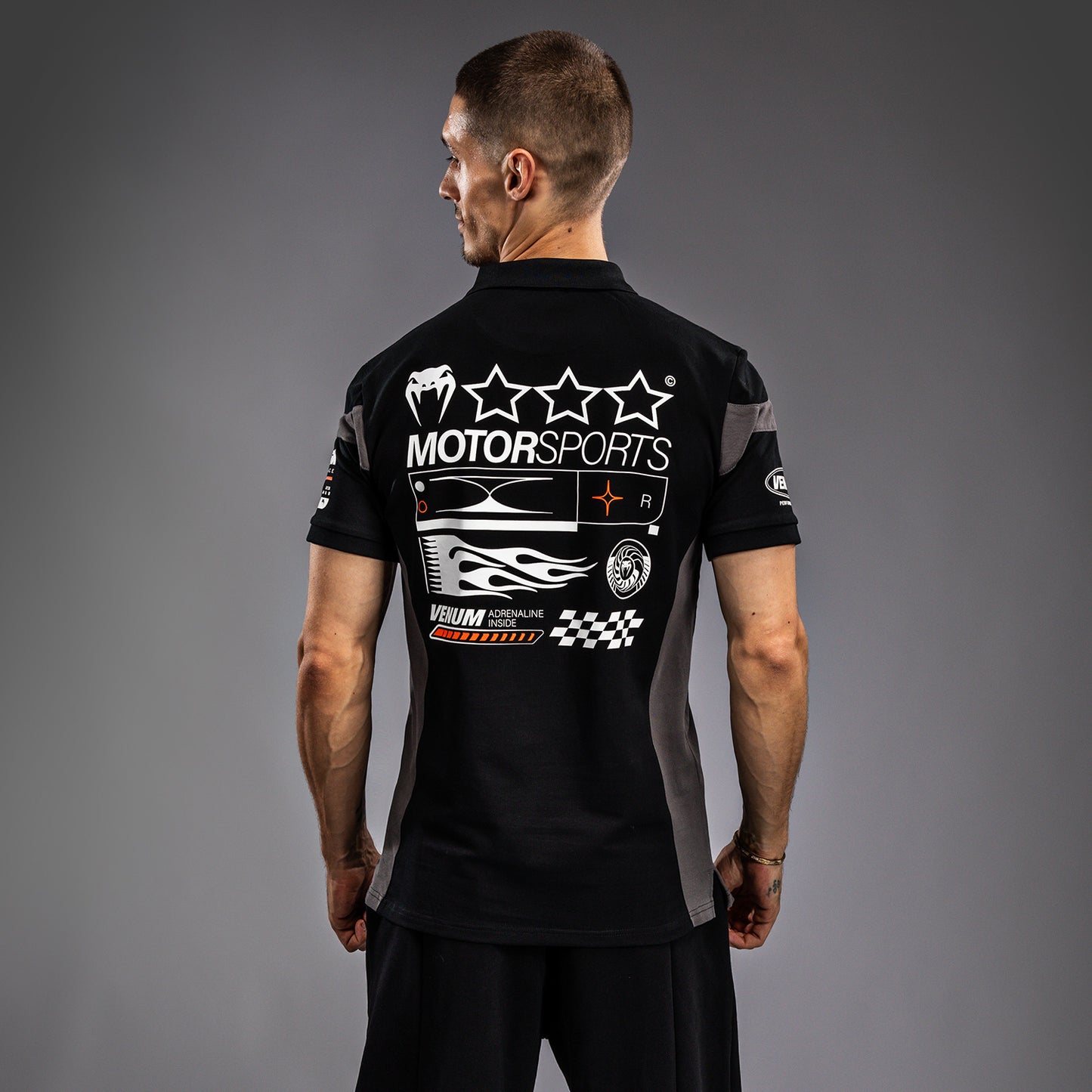 Venum Motorsport - ディープブラック コットンポロシャツ