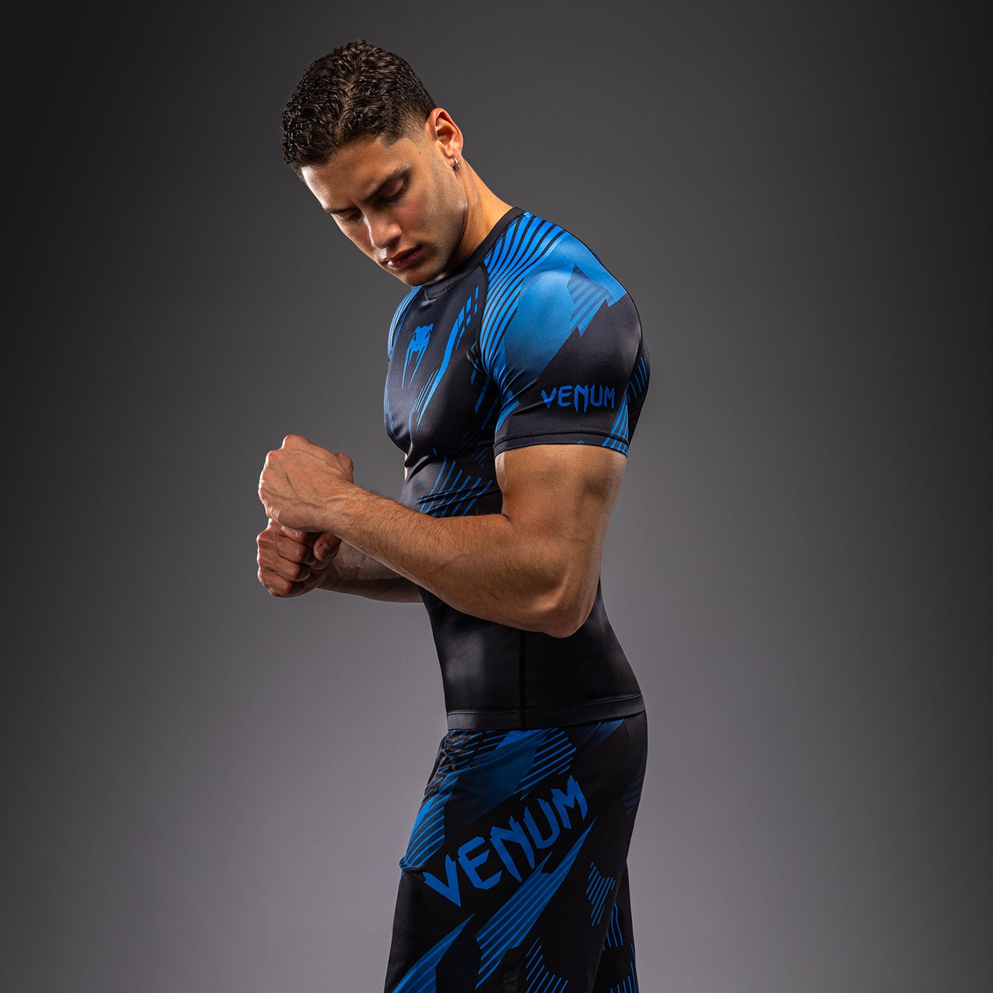 Venum No-Gi 6.0 半袖ラッシュガード ブラック/ブルー