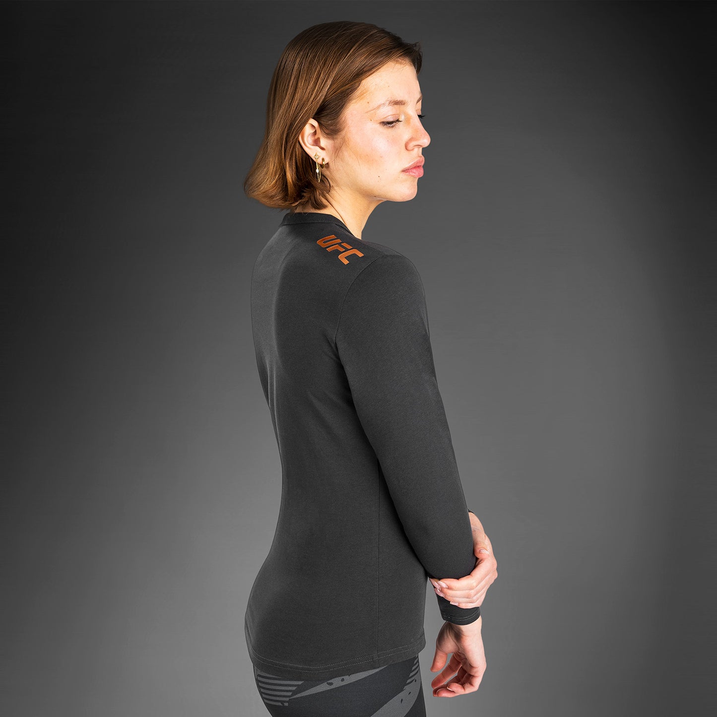 UFC Adrenaline By Venum Fight Week - 女性用ロングスリーブコットンTシャツ - Charcoal Grey