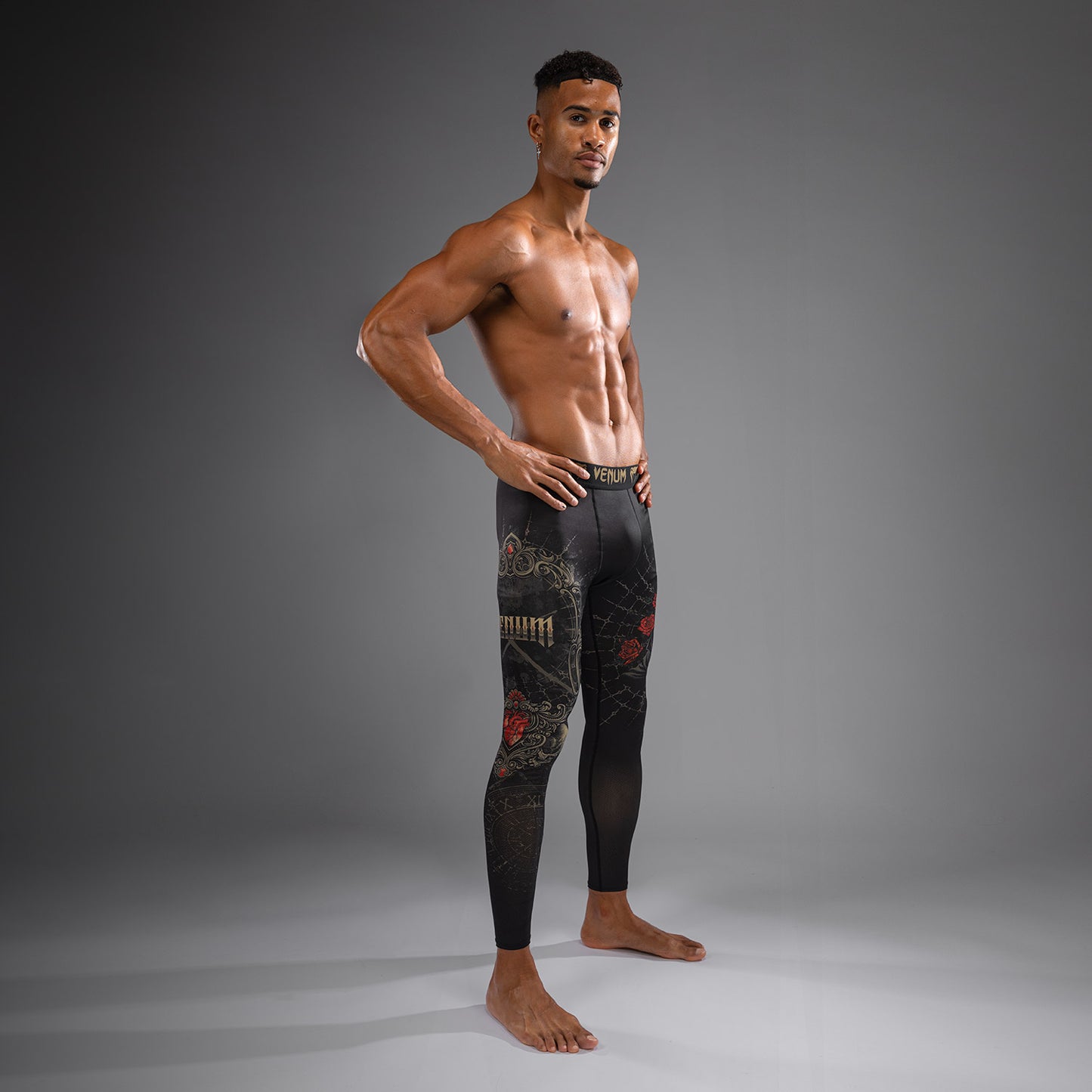 Venum Santa Muerte 5.0 メンズスパッツ - ディープブラック/ゴールド