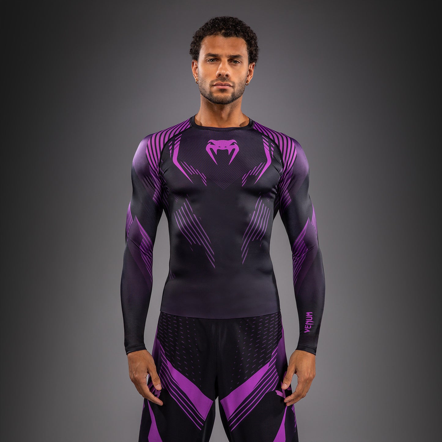 Venum No-Gi 6.0 長袖ラッシュガード - ブラック/パープル