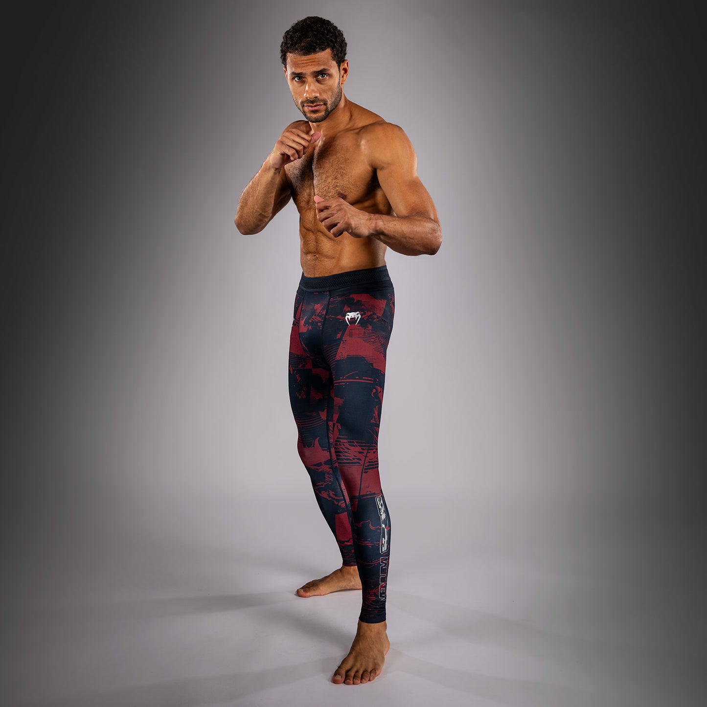 UFC Zenith by Venum Authentic Fight Week パフォーマンスタイツ メンズ - ネイビーブルー/バーガンディ/シルバー