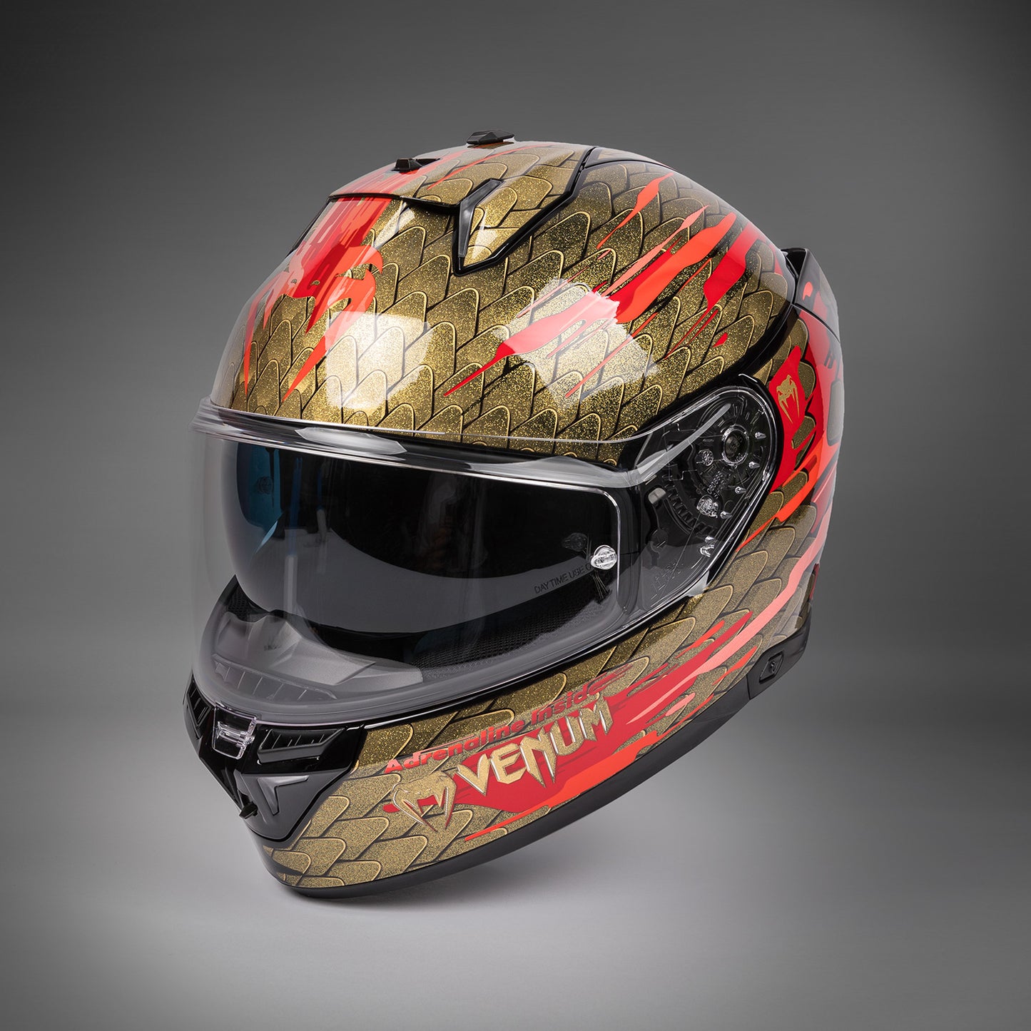 Venum x Shark SKWAL i3 バイク用ヘルメット - レッド/ゴールド
