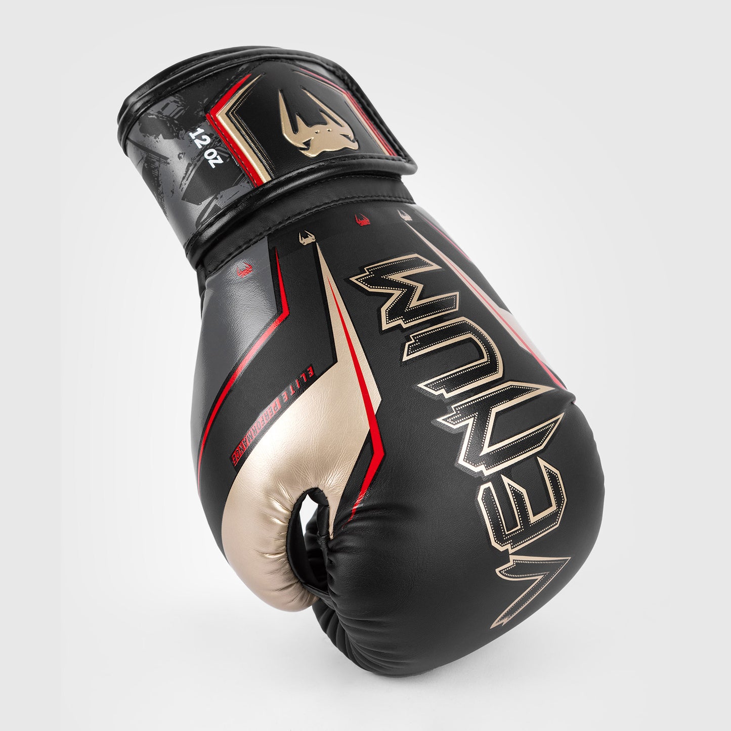 Venum Elite Evo ボクシンググローブ - ブラック/ゴールド/レッド