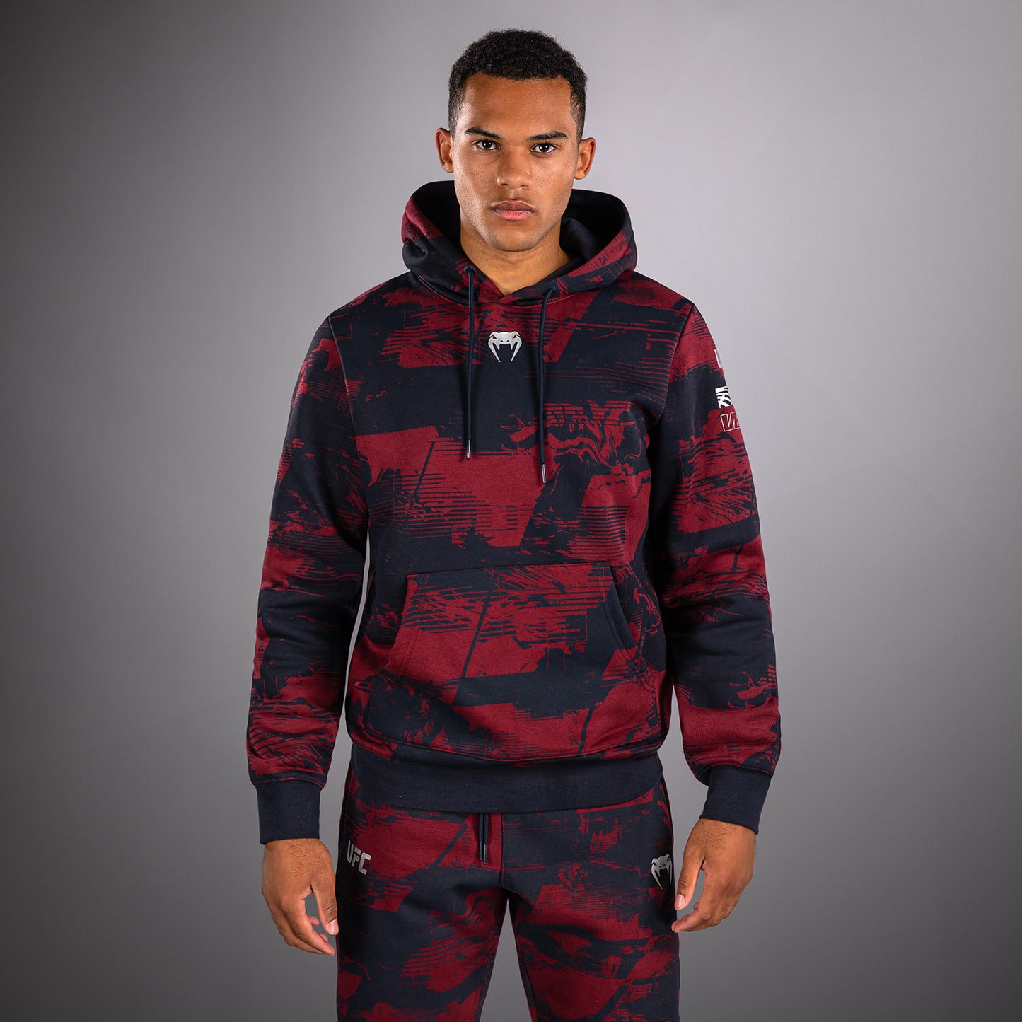 UFC Zenith by Venum Authentic Fight Week プルオーバーパーカー メンズ - ネイビーブルー/バーガンディ/シルバー