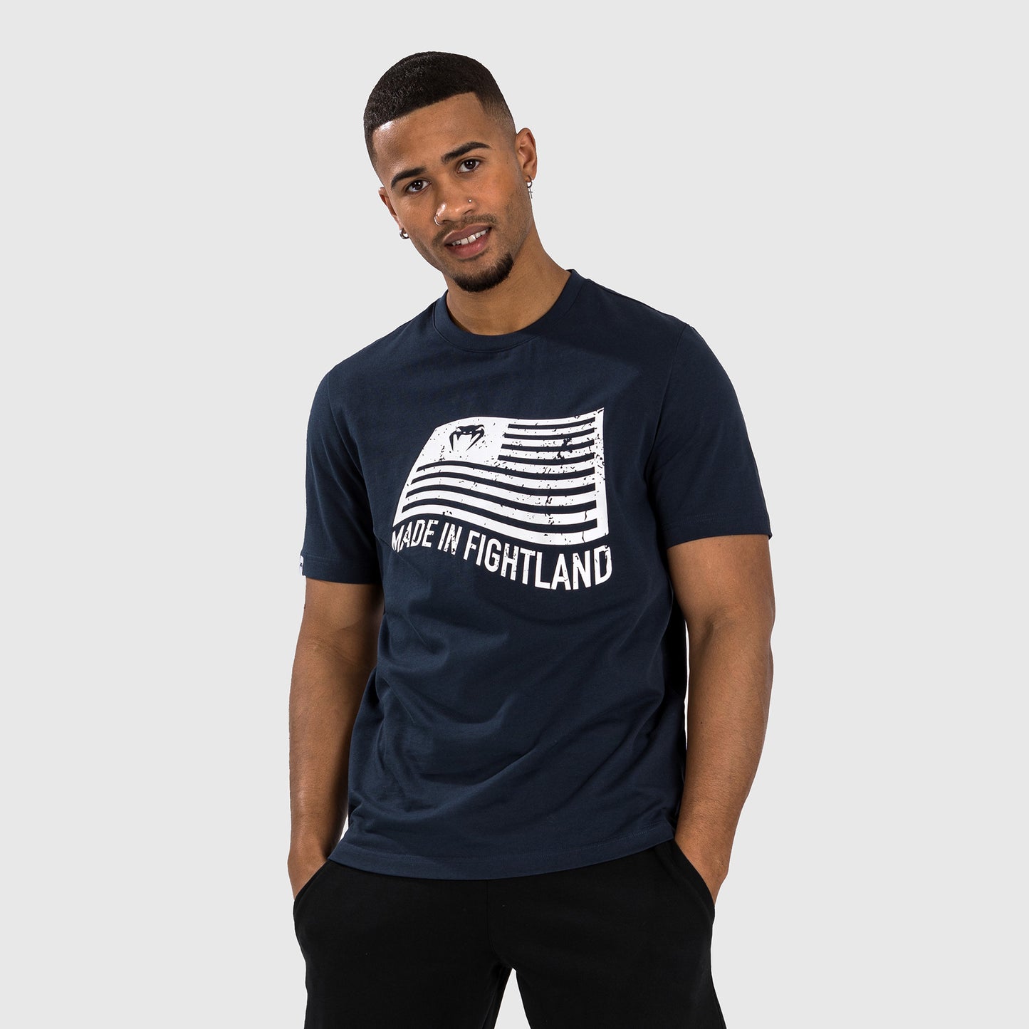 Venum Made in Fightland Tシャツ - ネイビーブルー/ホワイト