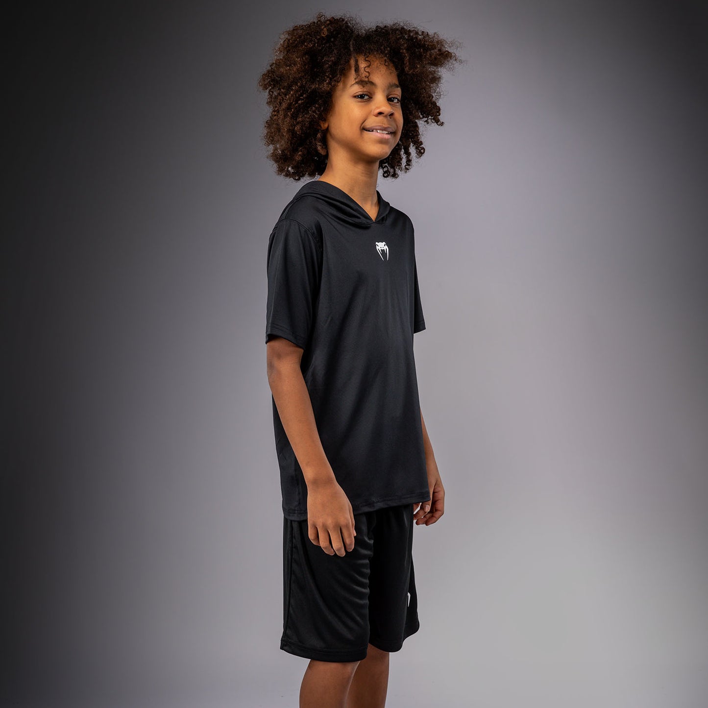 Venum Elite キッズ 半袖ドライテックパーカー - ブラック