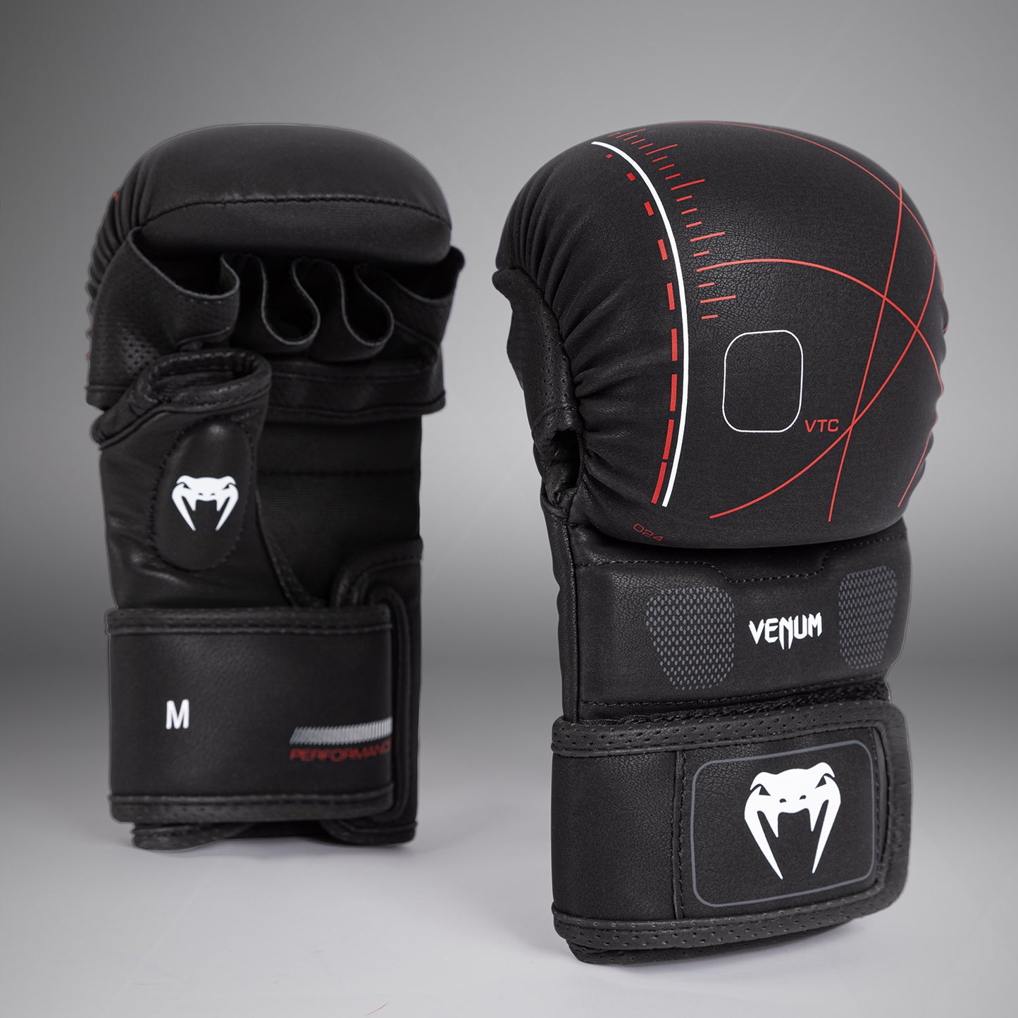 Venum Tactical XT MMA スパーリンググローブ - ブラック/ファイヤーレッド