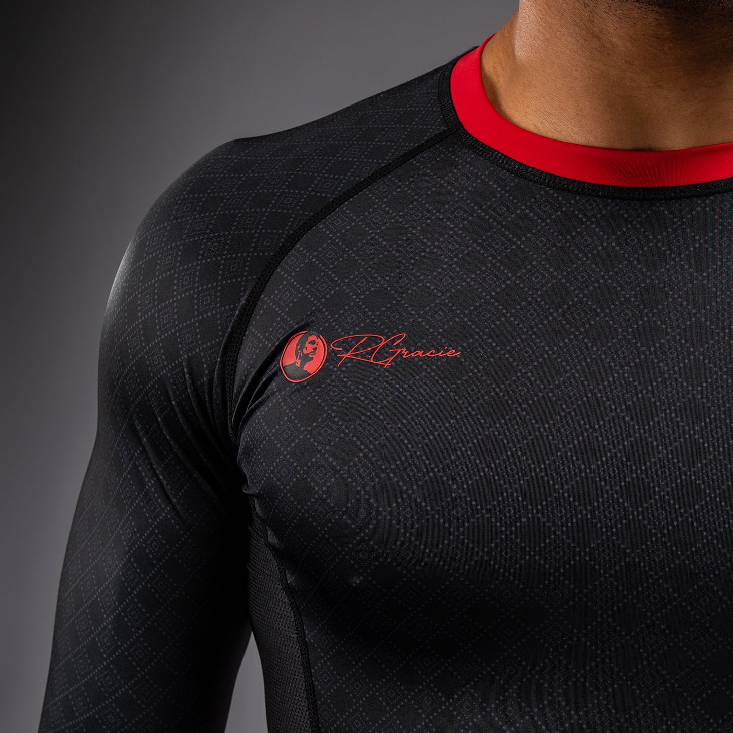 Venum x Roger Gracie Signature 長袖ラッシュガード - ブラック/レッド