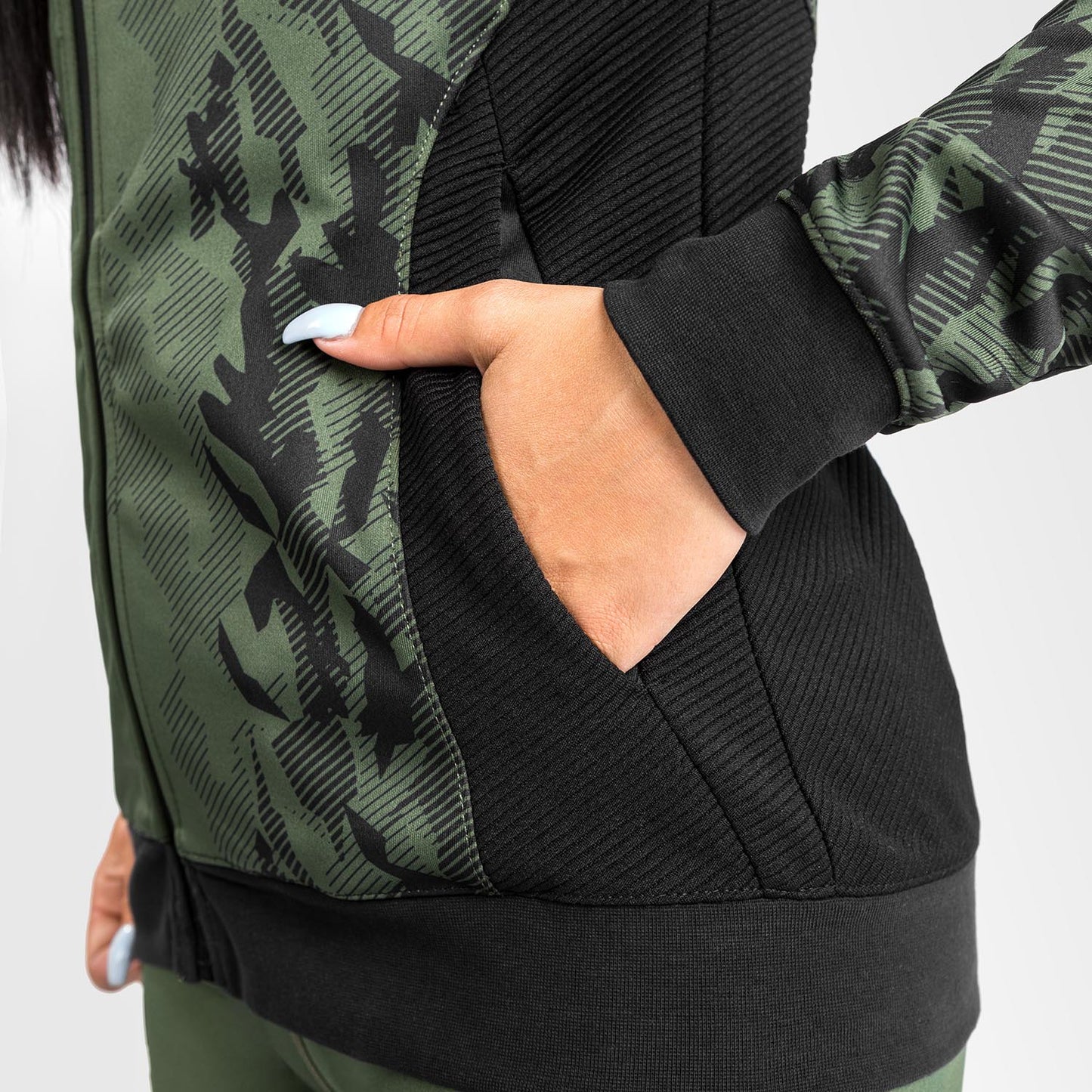 UFC VENUM本格的なファイトウィークウィメンズジップパーカー  - カーキ