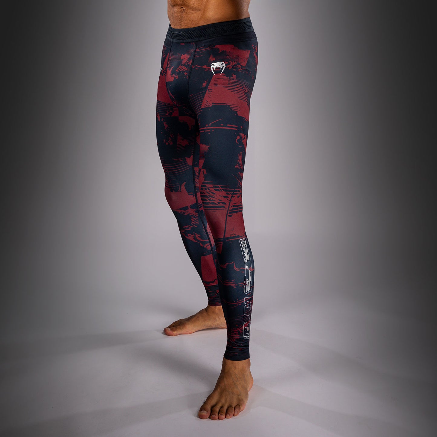 UFC Zenith by Venum Authentic Fight Week パフォーマンスタイツ メンズ - ネイビーブルー/バーガンディ/シルバー