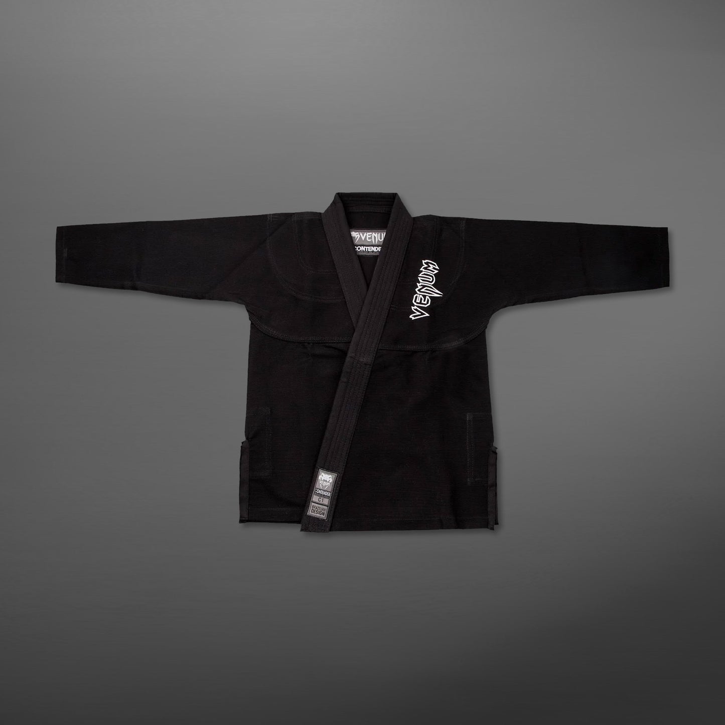 Venum Contender Kids キッズ BJJ 着（無料のホワイトカラーベルト付き) - ノワール