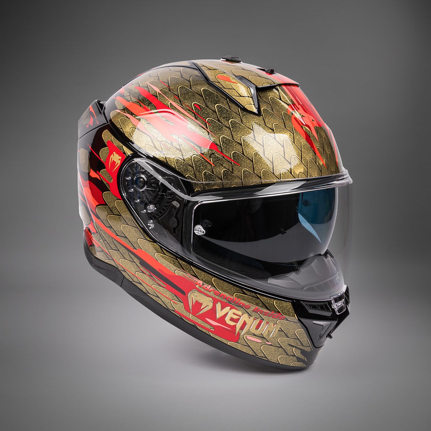 Venum x Shark SKWAL i3 バイク用ヘルメット - レッド/ゴールド
