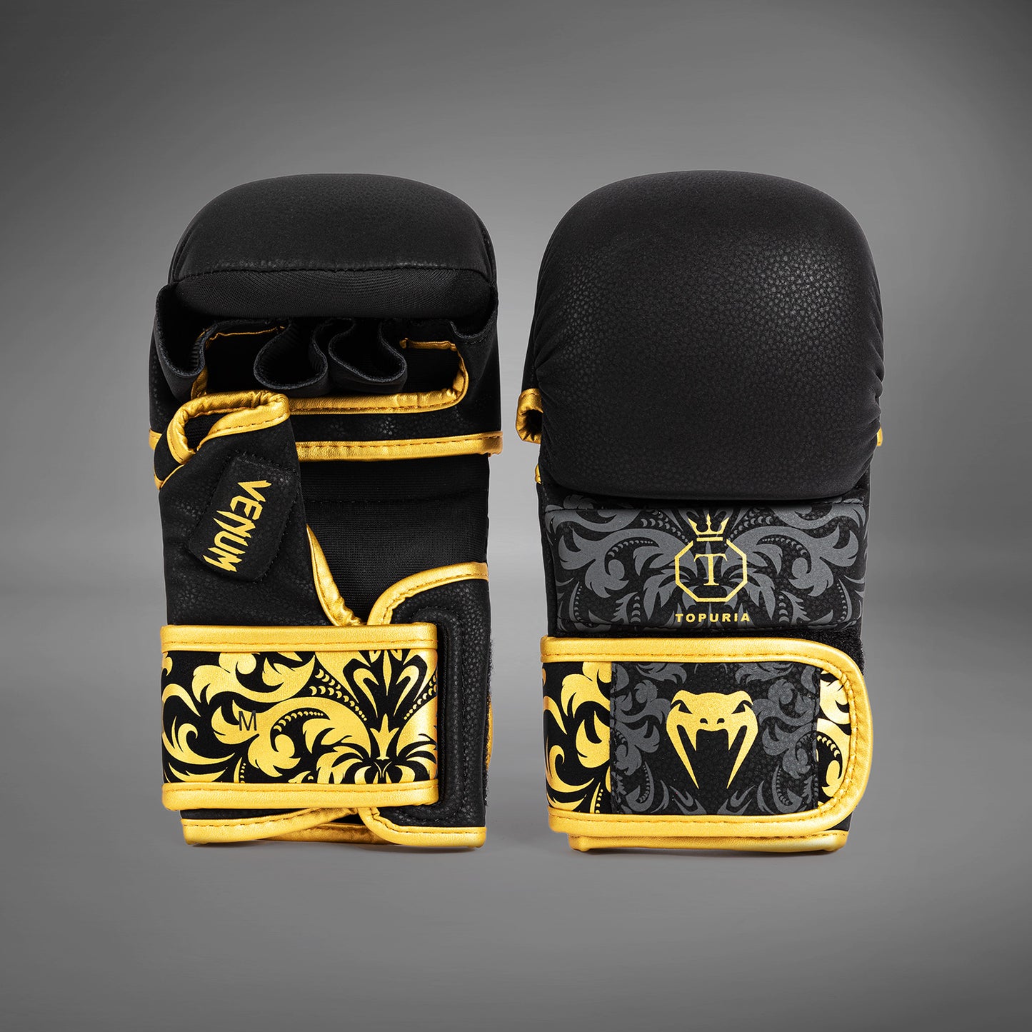 Venum x Topuria Unmatched Edition MMAスパーリンググローブ - ブラック/ゴールド