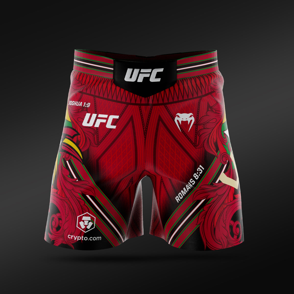 UFC Adrenaline Unrivaled by Venum メンズ ファイトショーツ ショートフィット ジョシュ・ヴァン - レッド