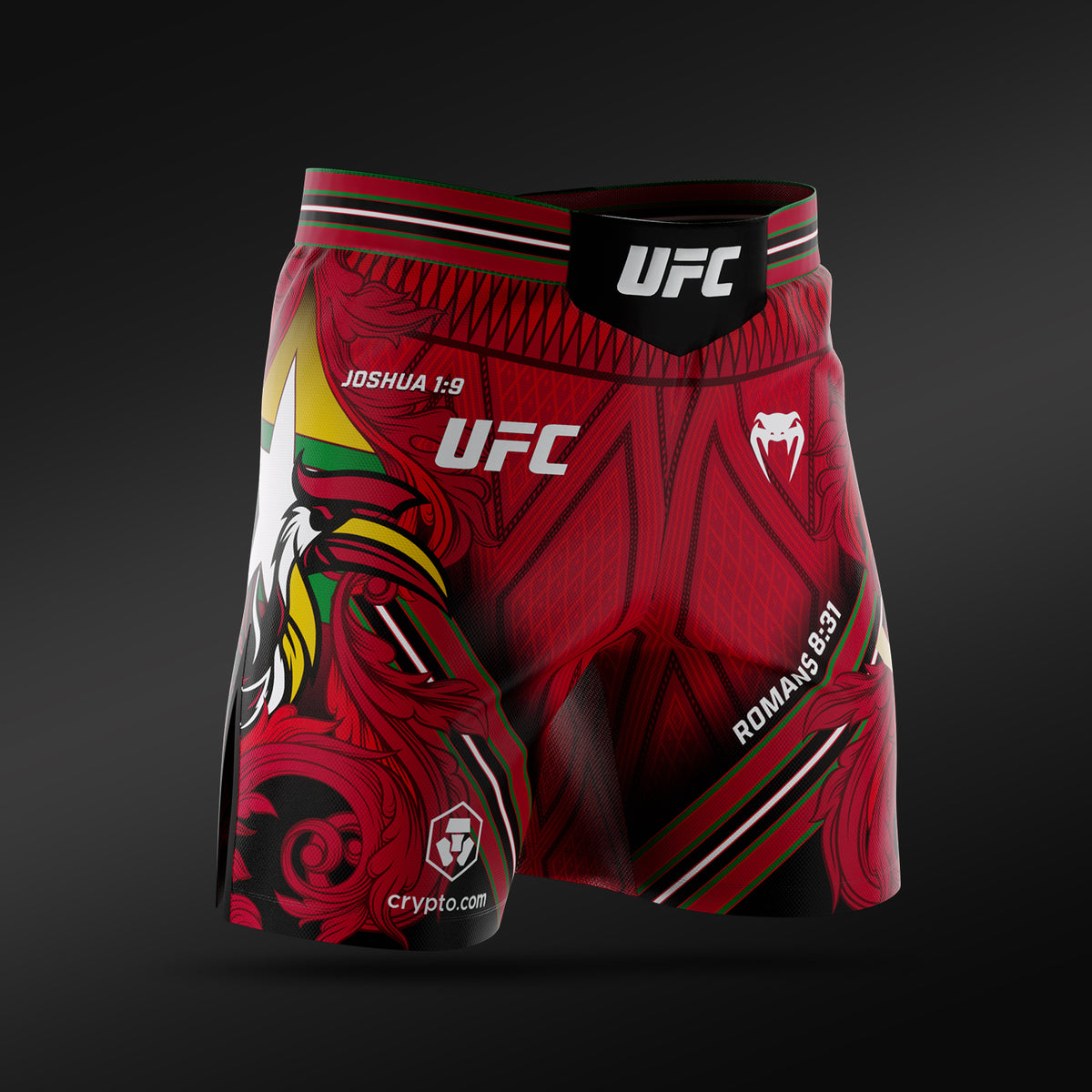 UFC Adrenaline Unrivaled by Venum メンズ ファイトショーツ ショートフィット ジョシュ・ヴァン - レッド