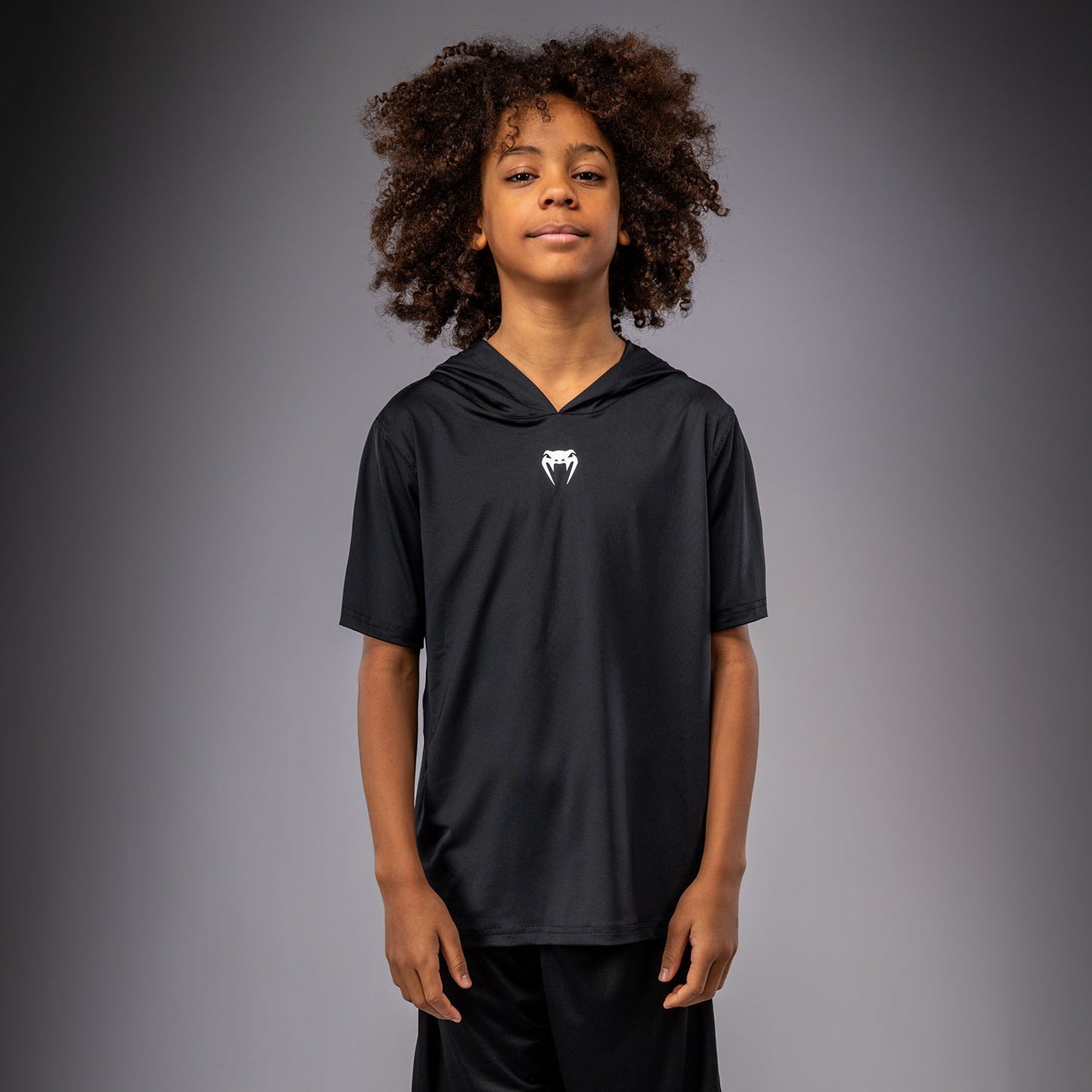 Venum Elite キッズ 半袖ドライテックパーカー - ブラック