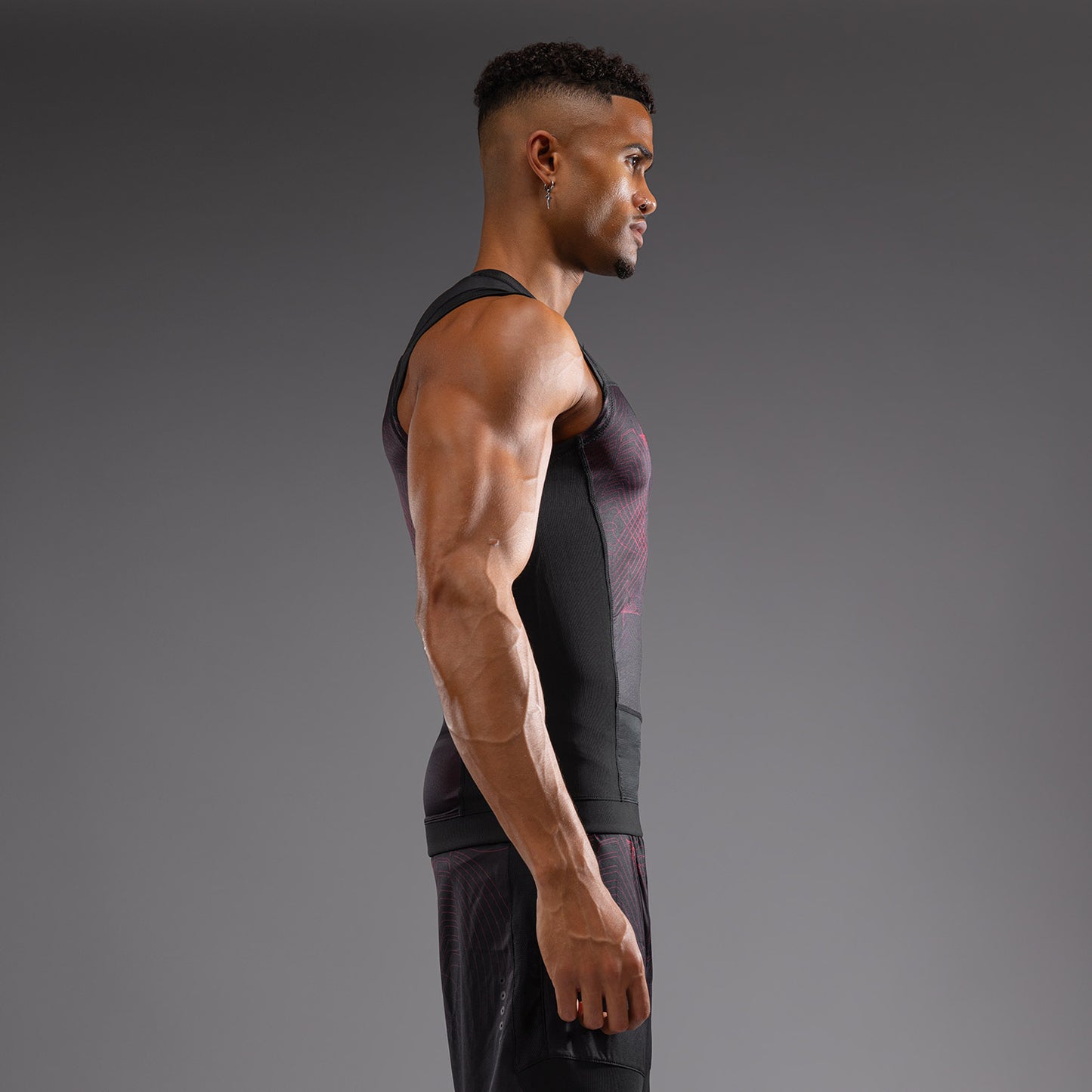 Venum G-Fit Air ノースリーブラッシュガード メンズ - ディープブラック/ファイヤーレッド