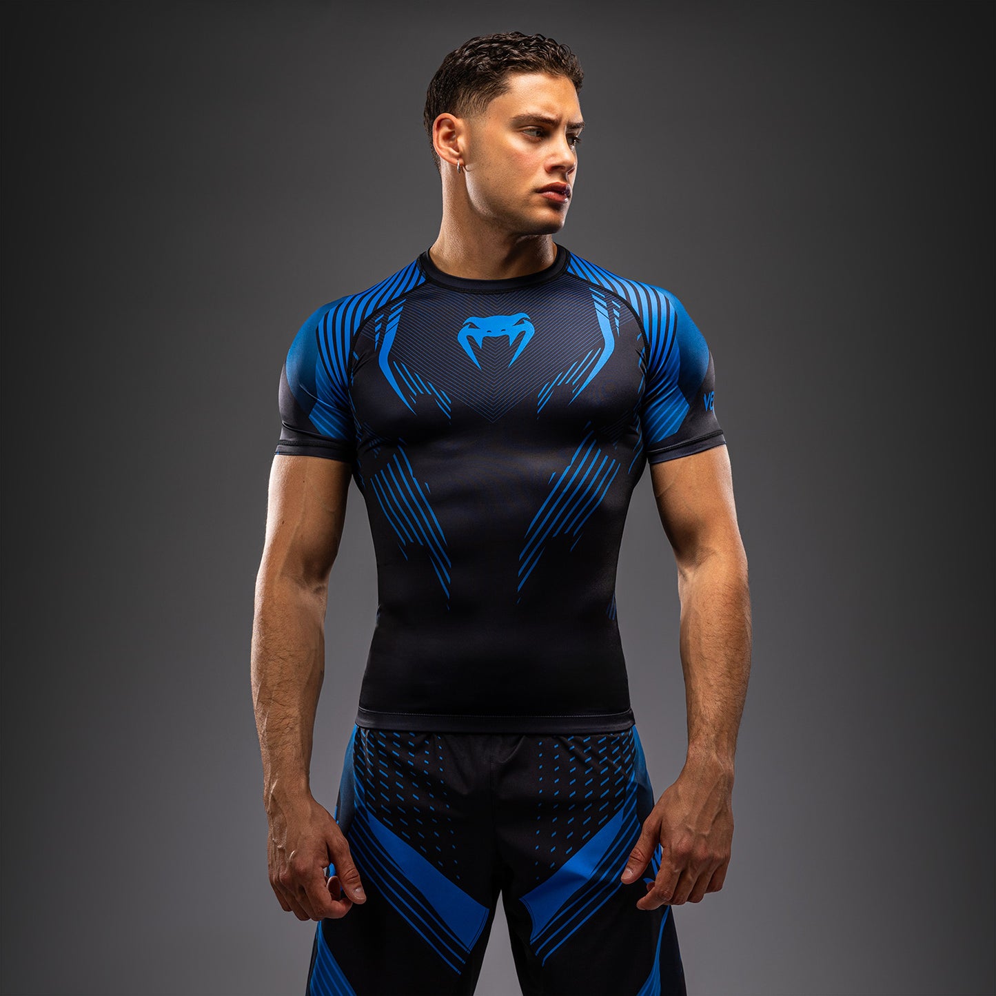 Venum No-Gi 6.0 半袖ラッシュガード ブラック/ブルー