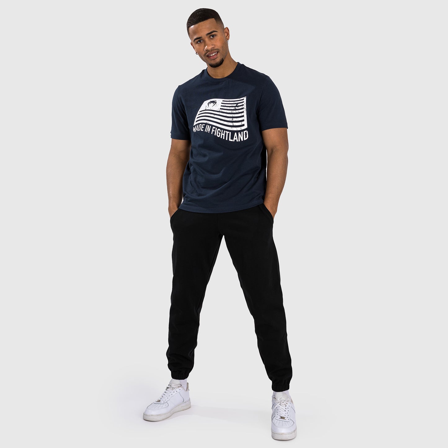 Venum Made in Fightland Tシャツ - ネイビーブルー/ホワイト