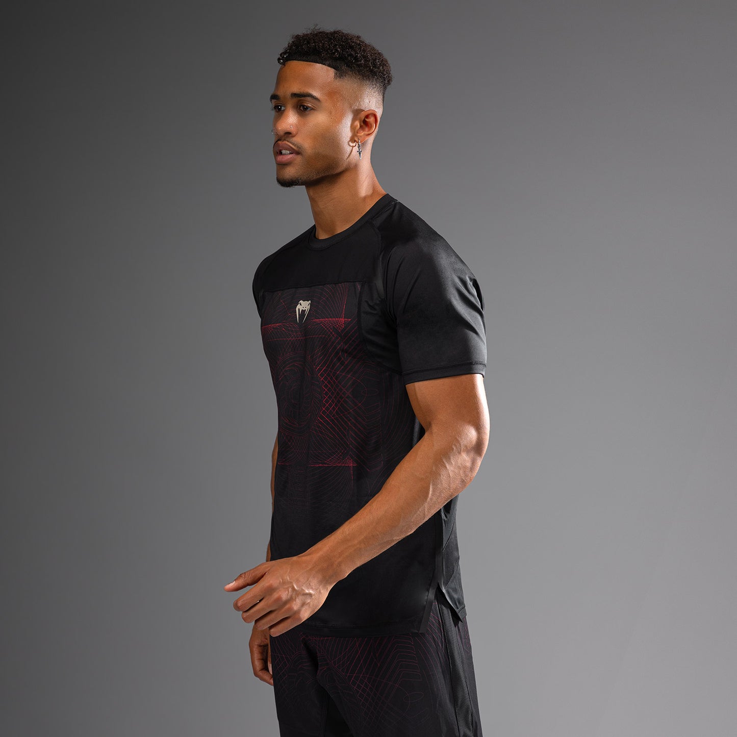 Venum G-Fit Air ドライテックTシャツ メンズ - ディープブラック/ファイヤーレッド
