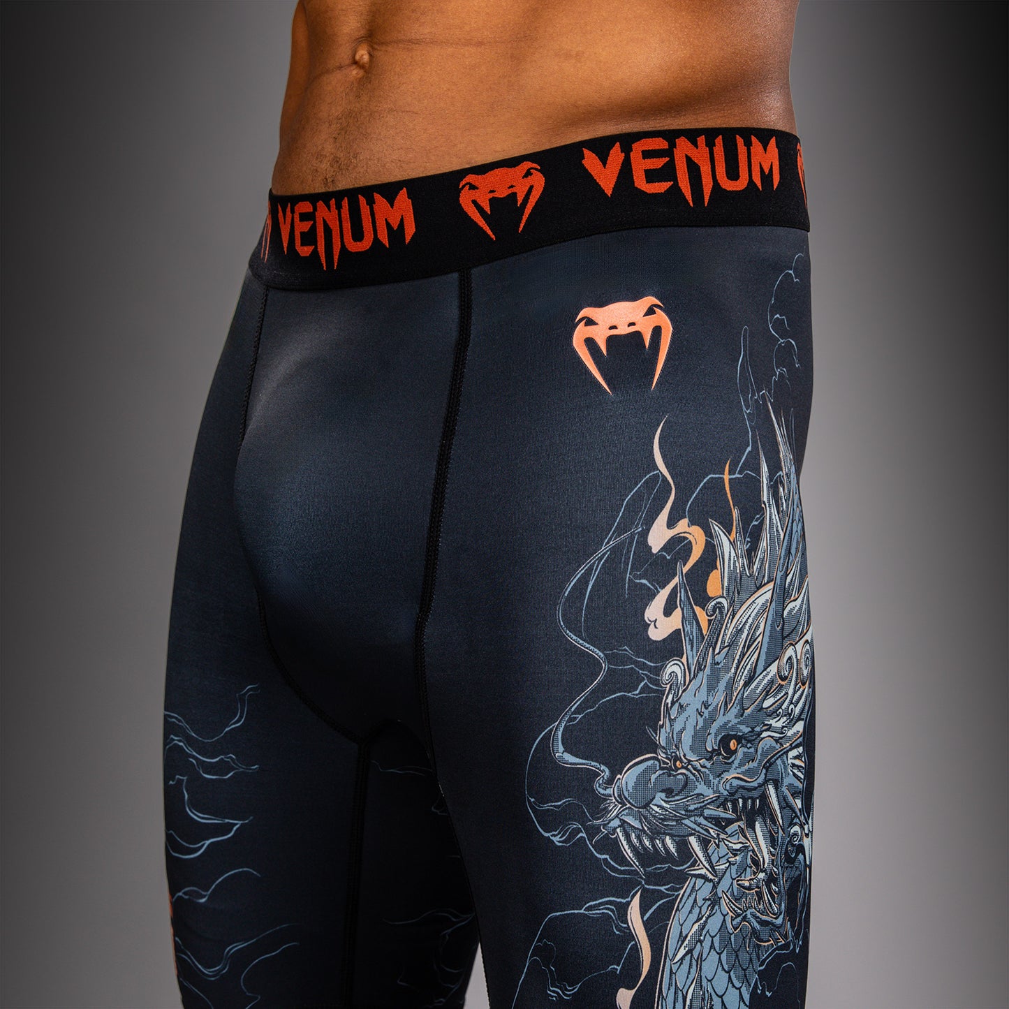 Venum Thunder Dragon コンプレッションショーツ – ブラック/グレー/コッパー
