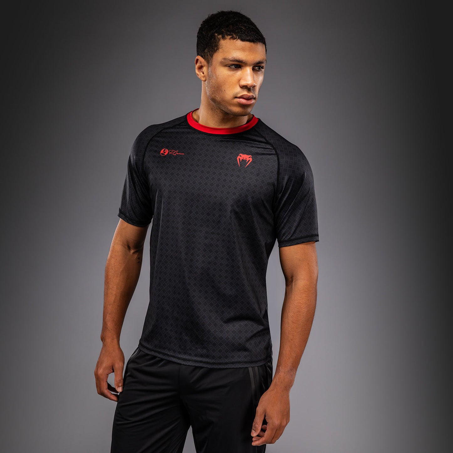 Venum x Roger Gracie Signature ドライテックTシャツ - ブラック/レッド